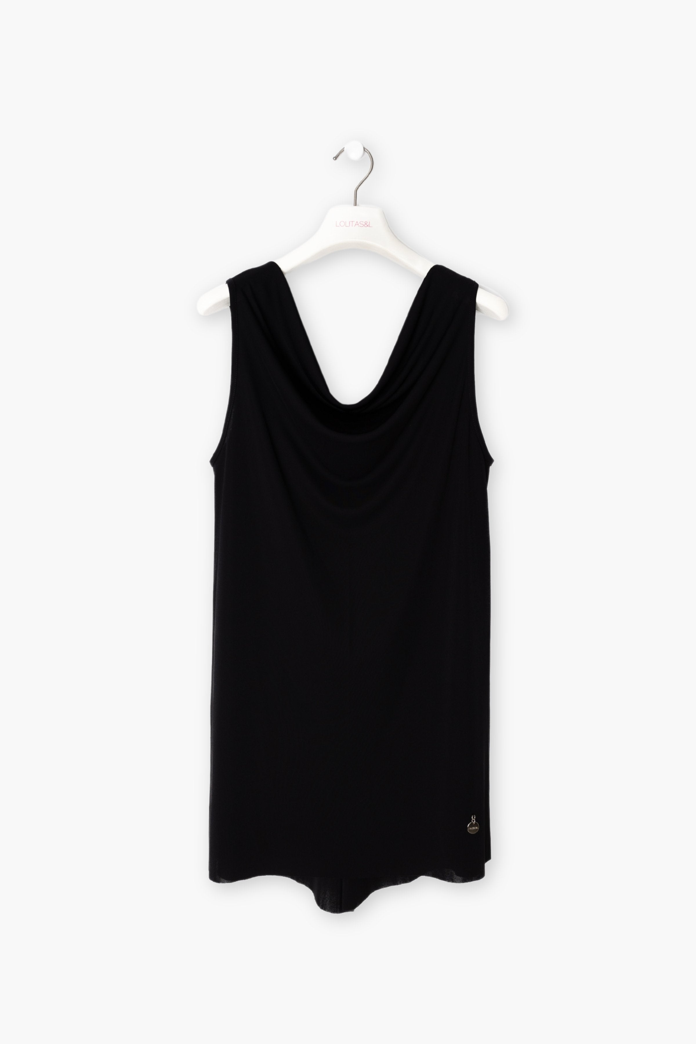 Camiseta negra tirantes con chorrear en el delantero LolitasyL - lolitasyl.com