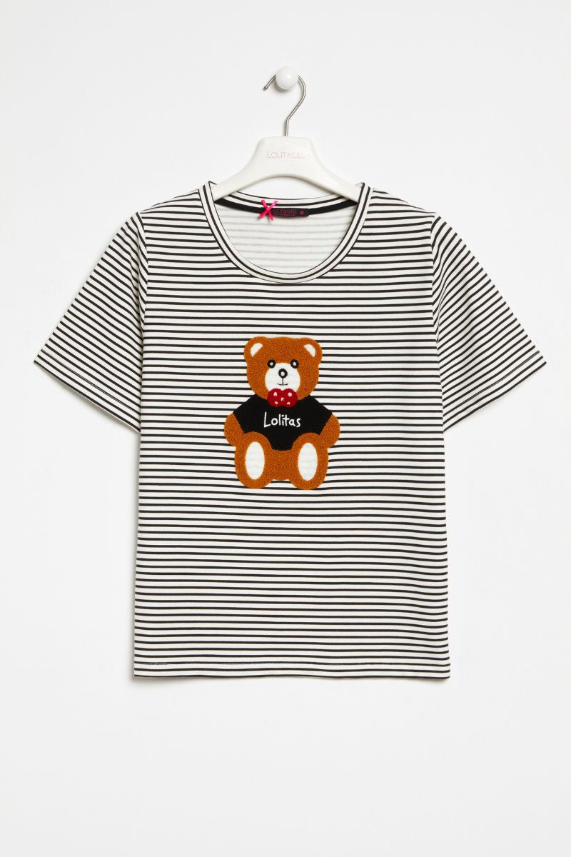 Camiseta rayas marineras con bordado osito Lolitas&L