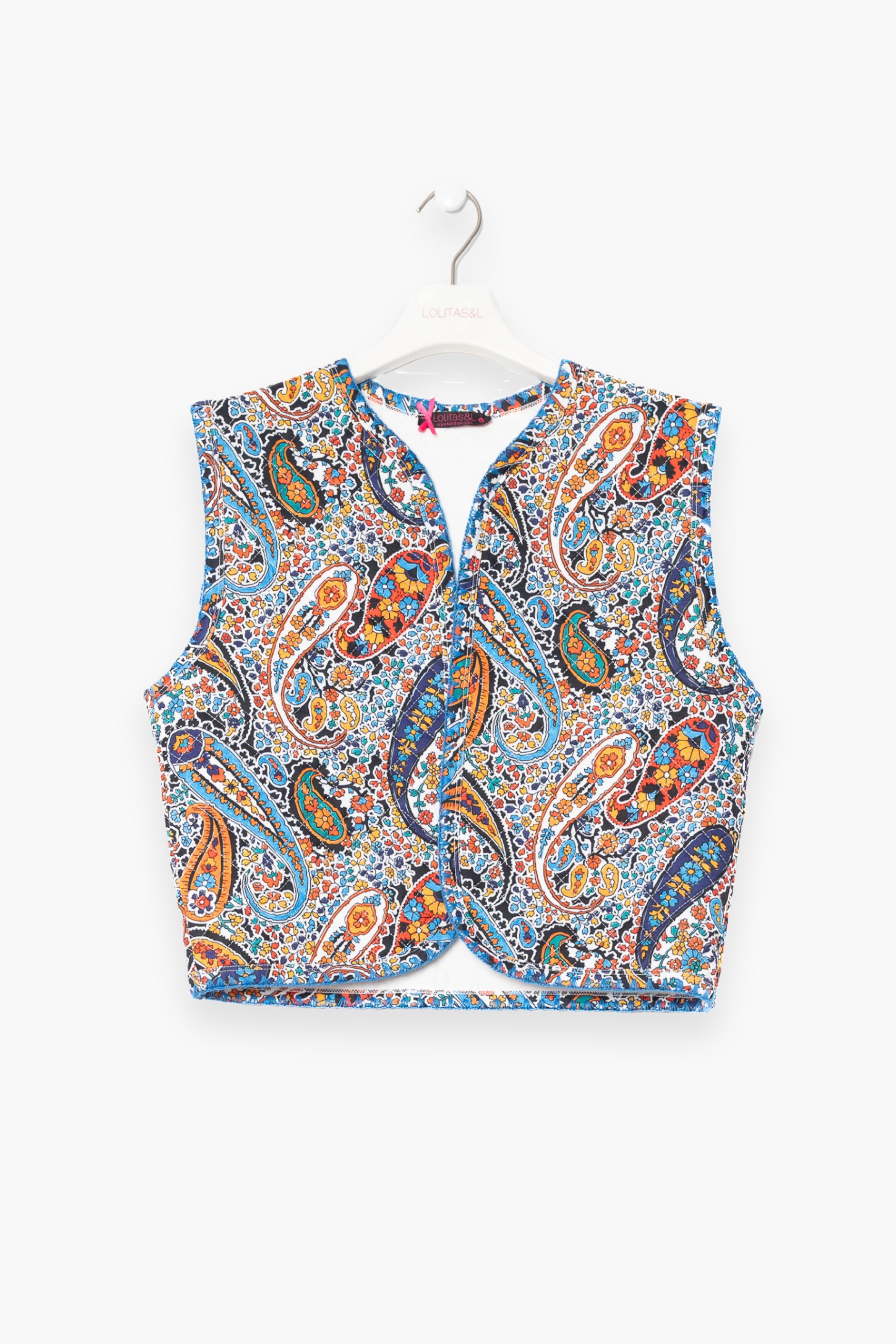 Chaleco estampado paisley con bordado LolitasyL - lolitasyl.com