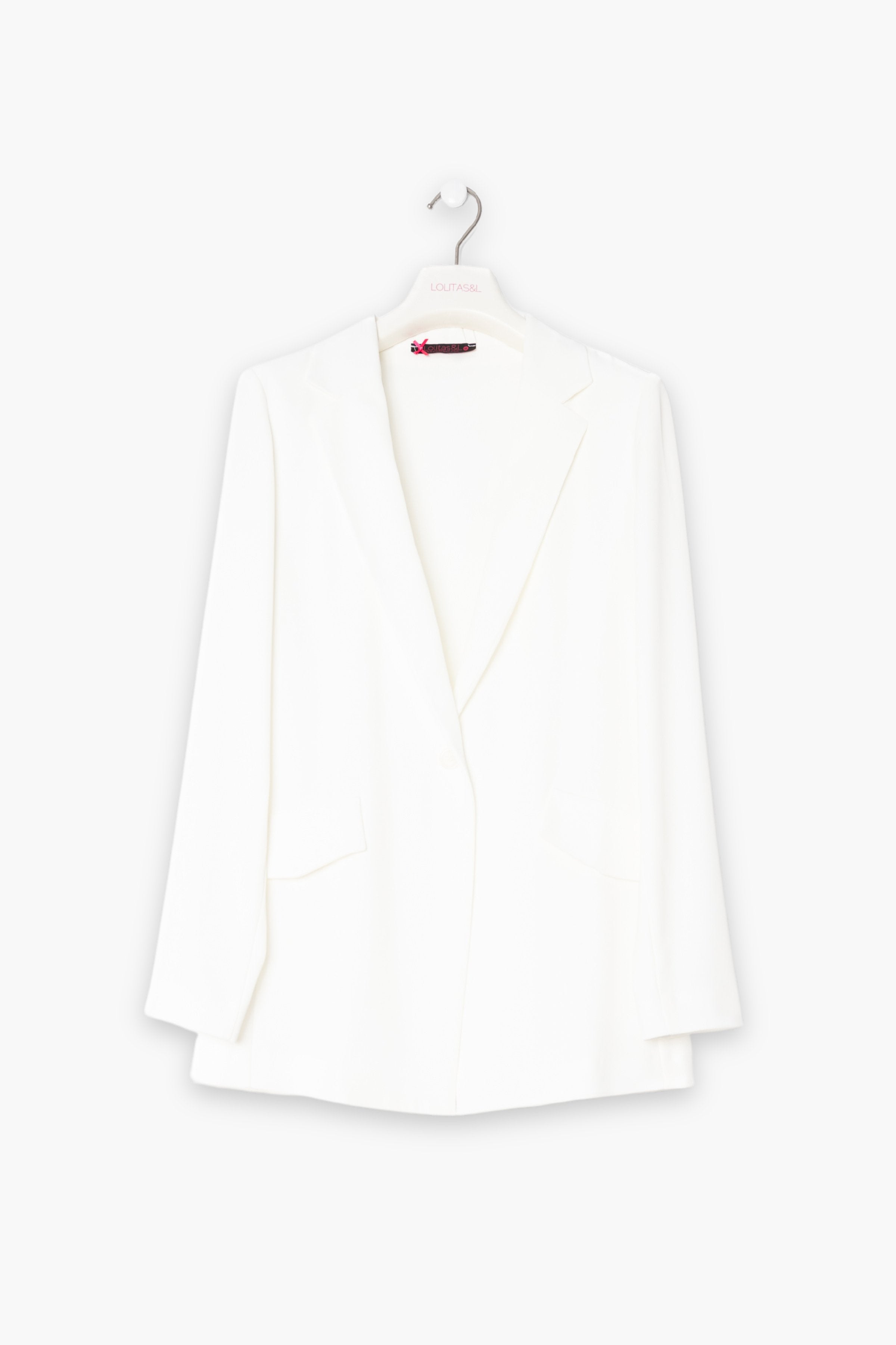 Chaqueta blanca con solapas y bolsillos LolitasyL - lolitasyl.com