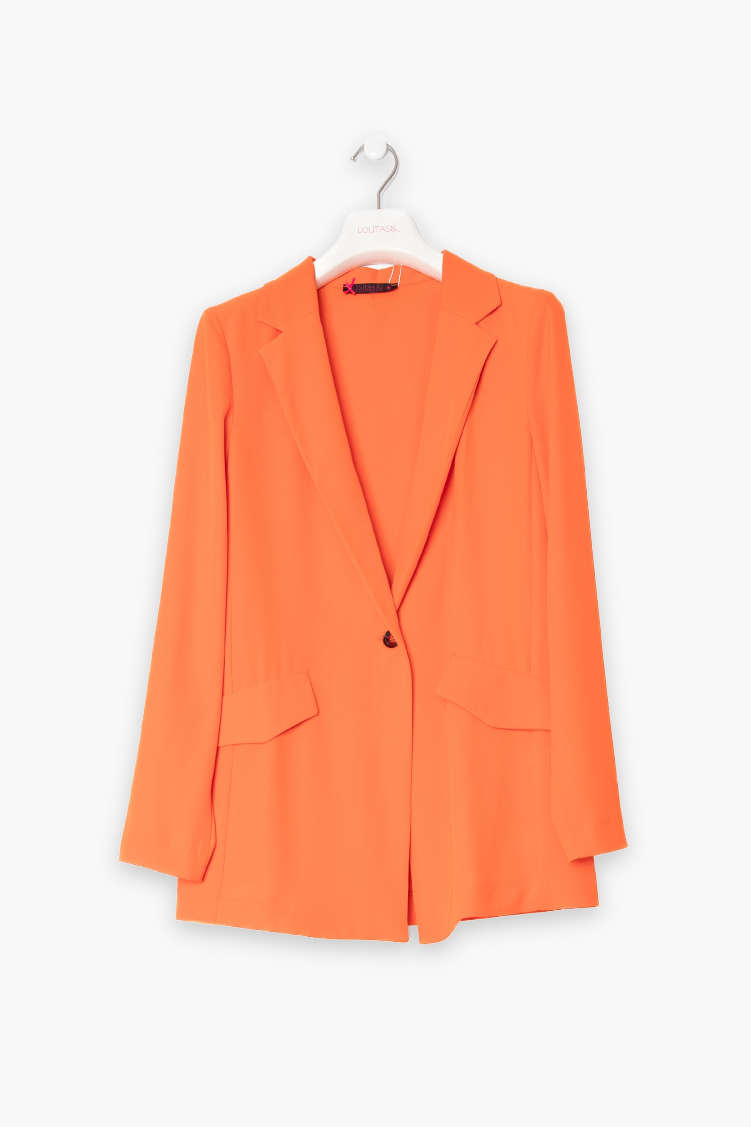Chaqueta naranja con solapas y bolsillos LolitasyL - lolitasyl.com