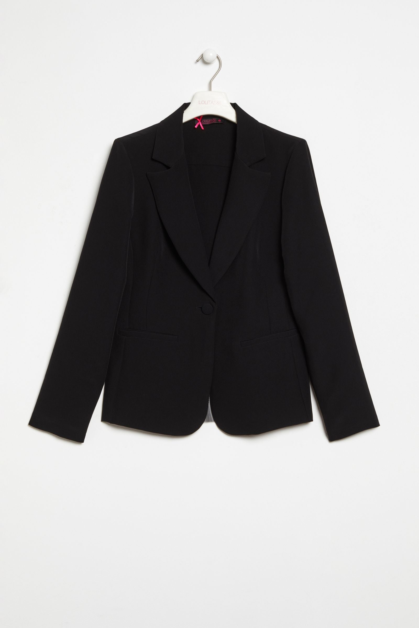 Chaqueta negra con solapas y espalda tafetán Lolitasyl - lolitasyl.com