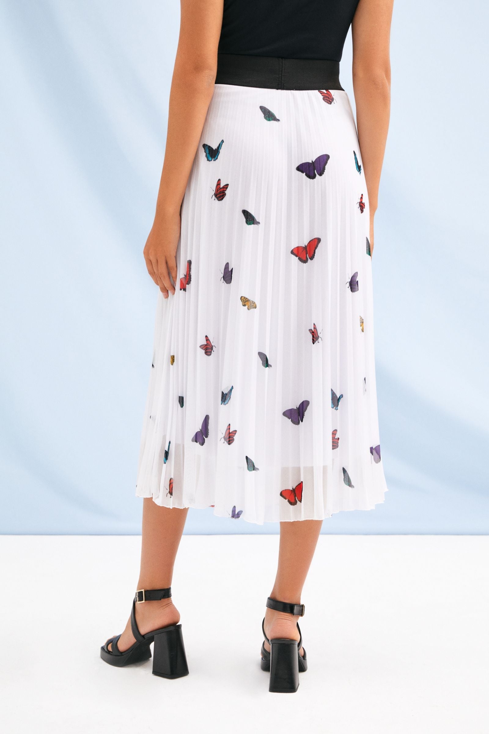 Falda plisada blanca estampado butterfly Lolitas&L - lolitasyl.com