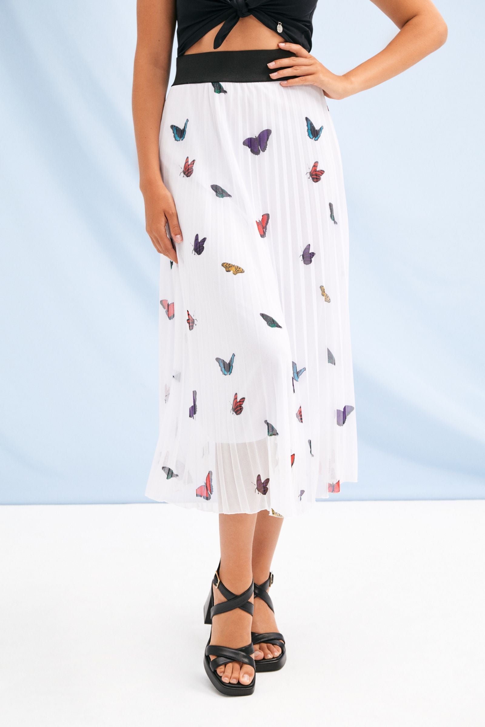 Falda plisada blanca estampado butterfly Lolitas&L - lolitasyl.com