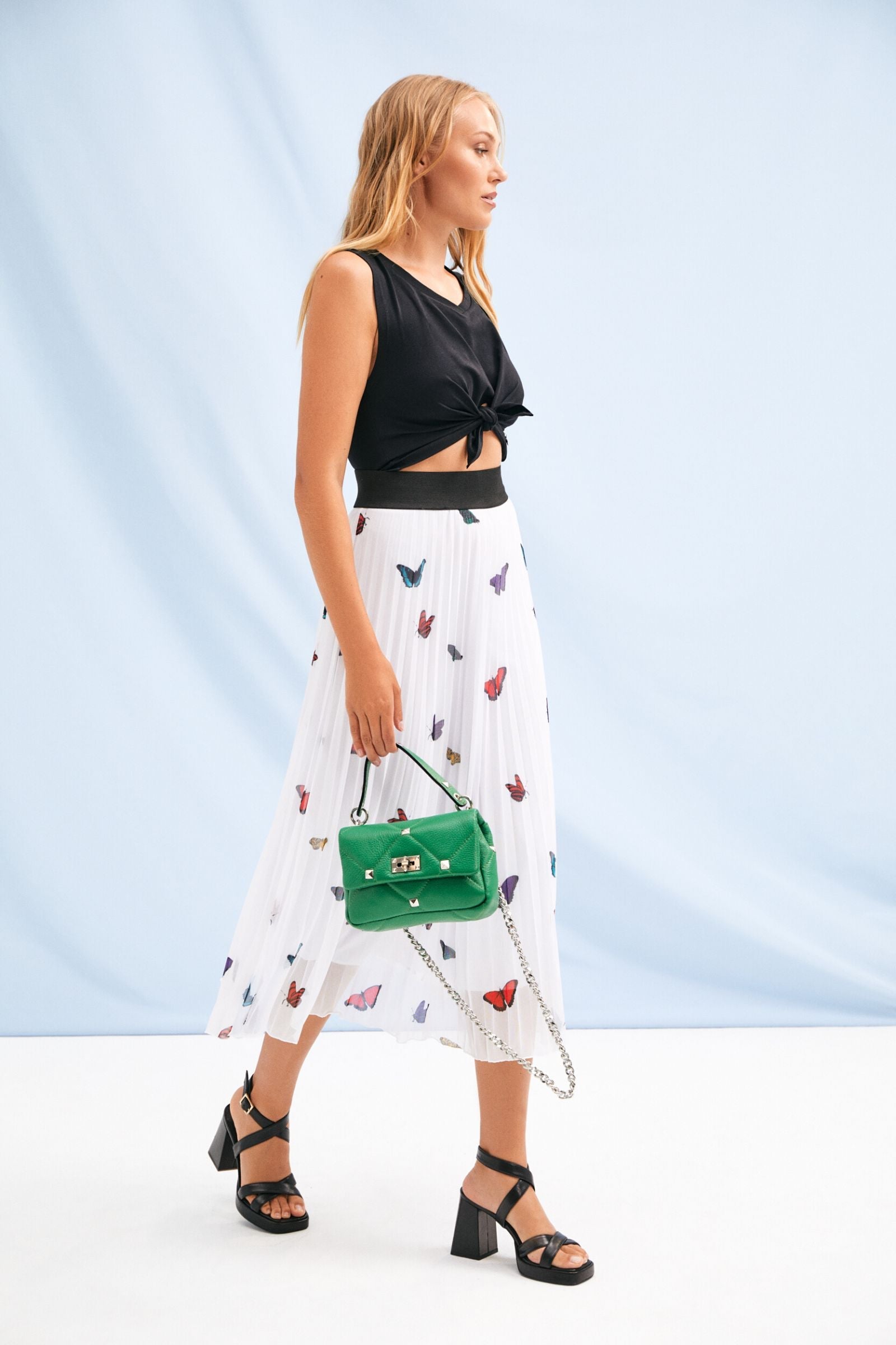 Falda plisada blanca estampado butterfly Lolitas&L - lolitasyl.com