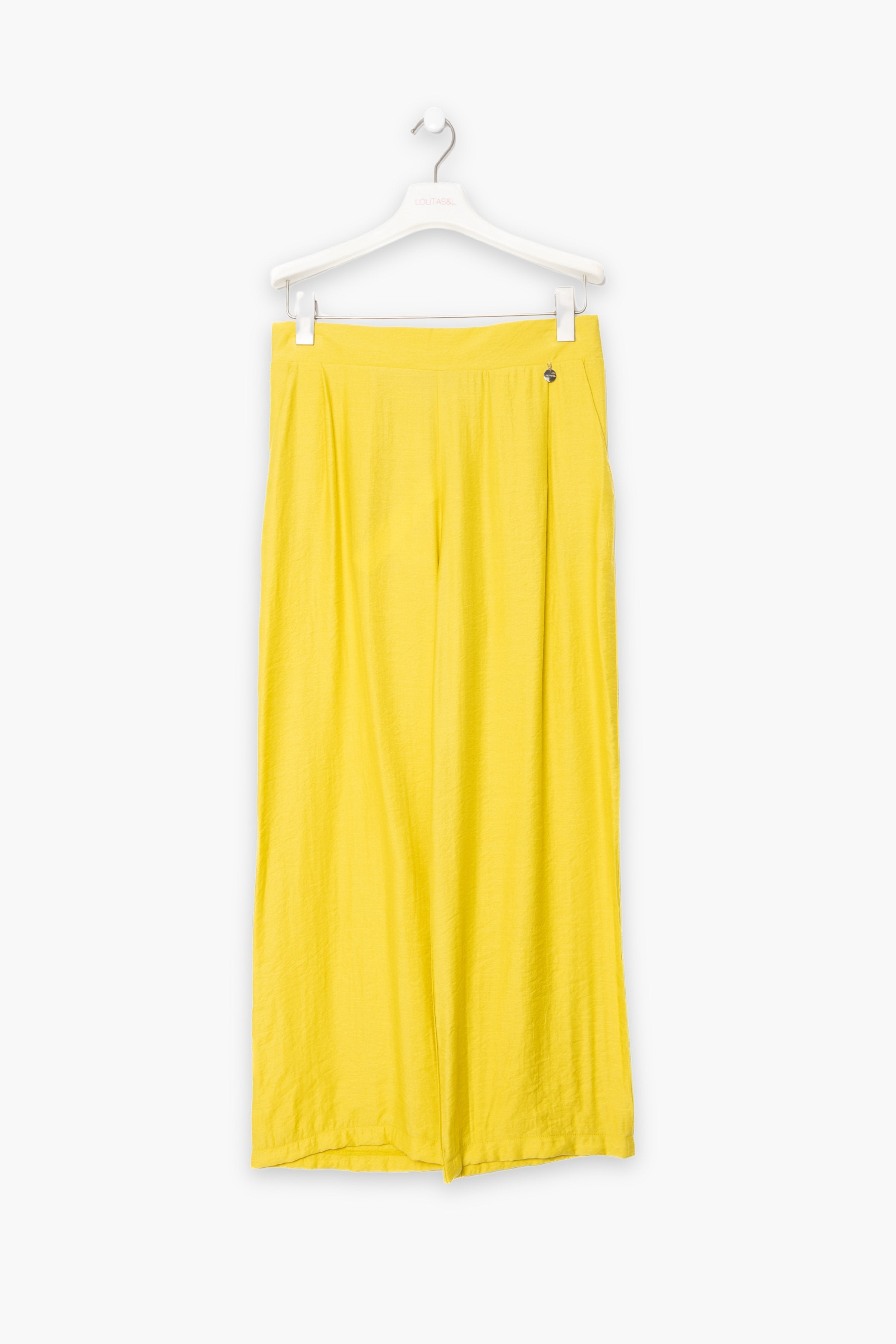 Pantalon amarillo de pinzas con bolsillos LolitasyL - lolitasyl.com