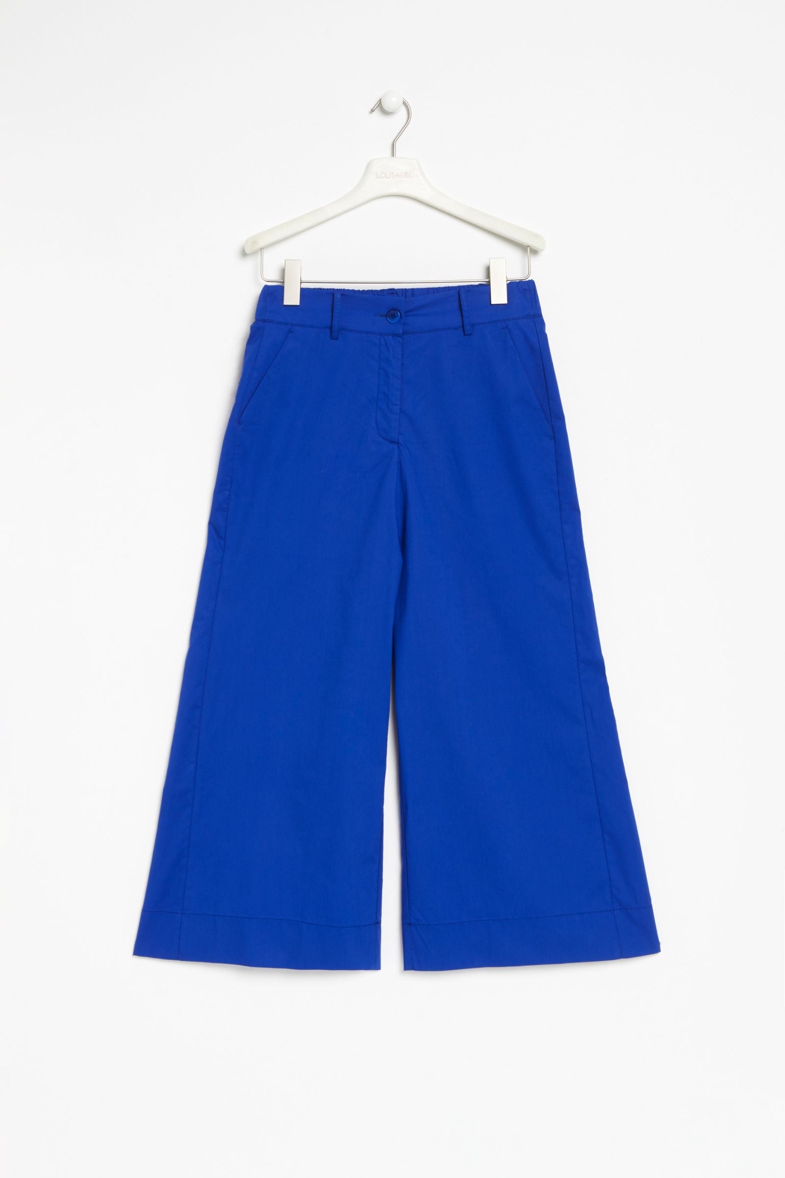 Pantalon azul royal pierna ancha de talle alto LolitasyL - lolitasyl.com