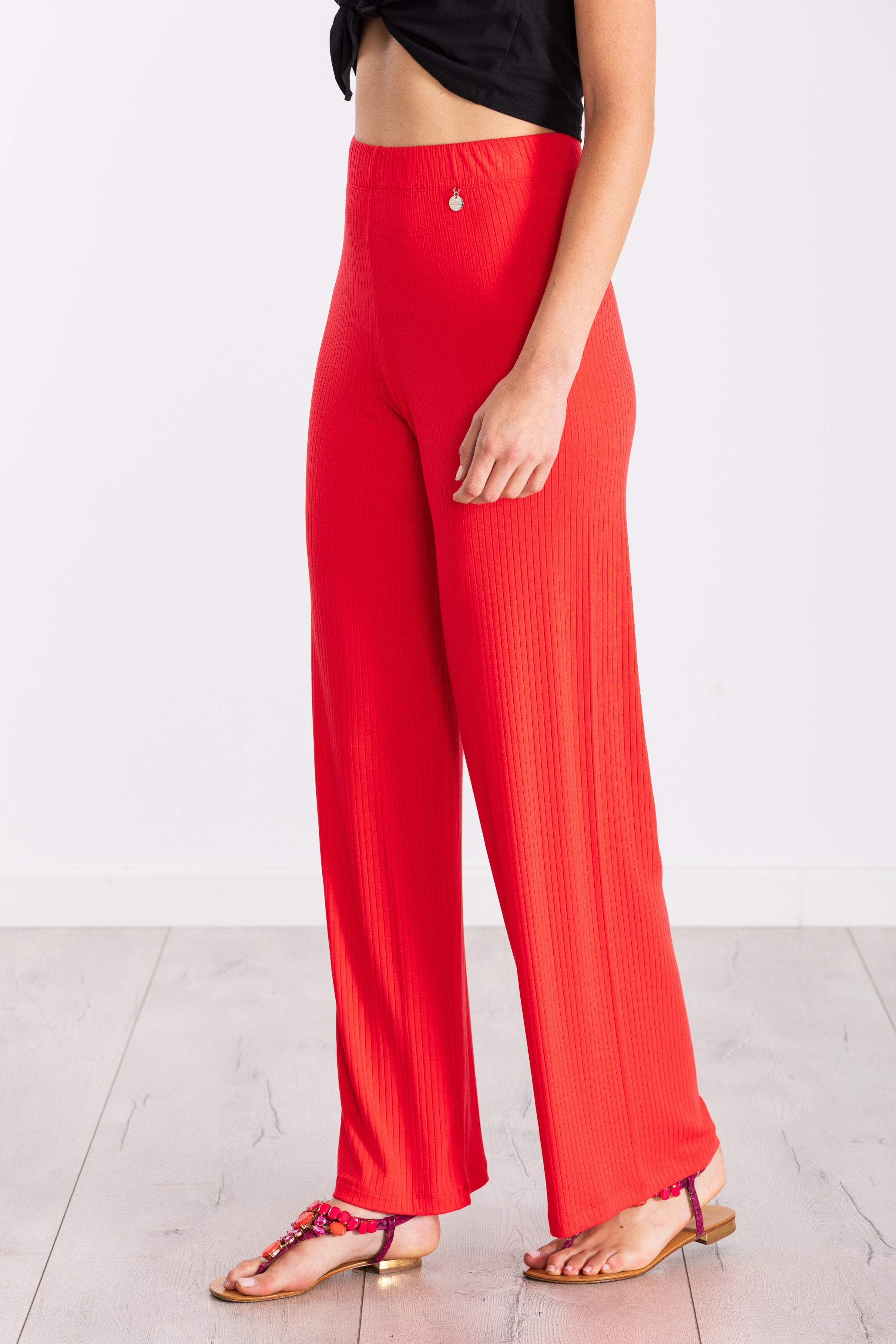 Pantalón coral punto rayado ancho LolitasyL - lolitasyl.com