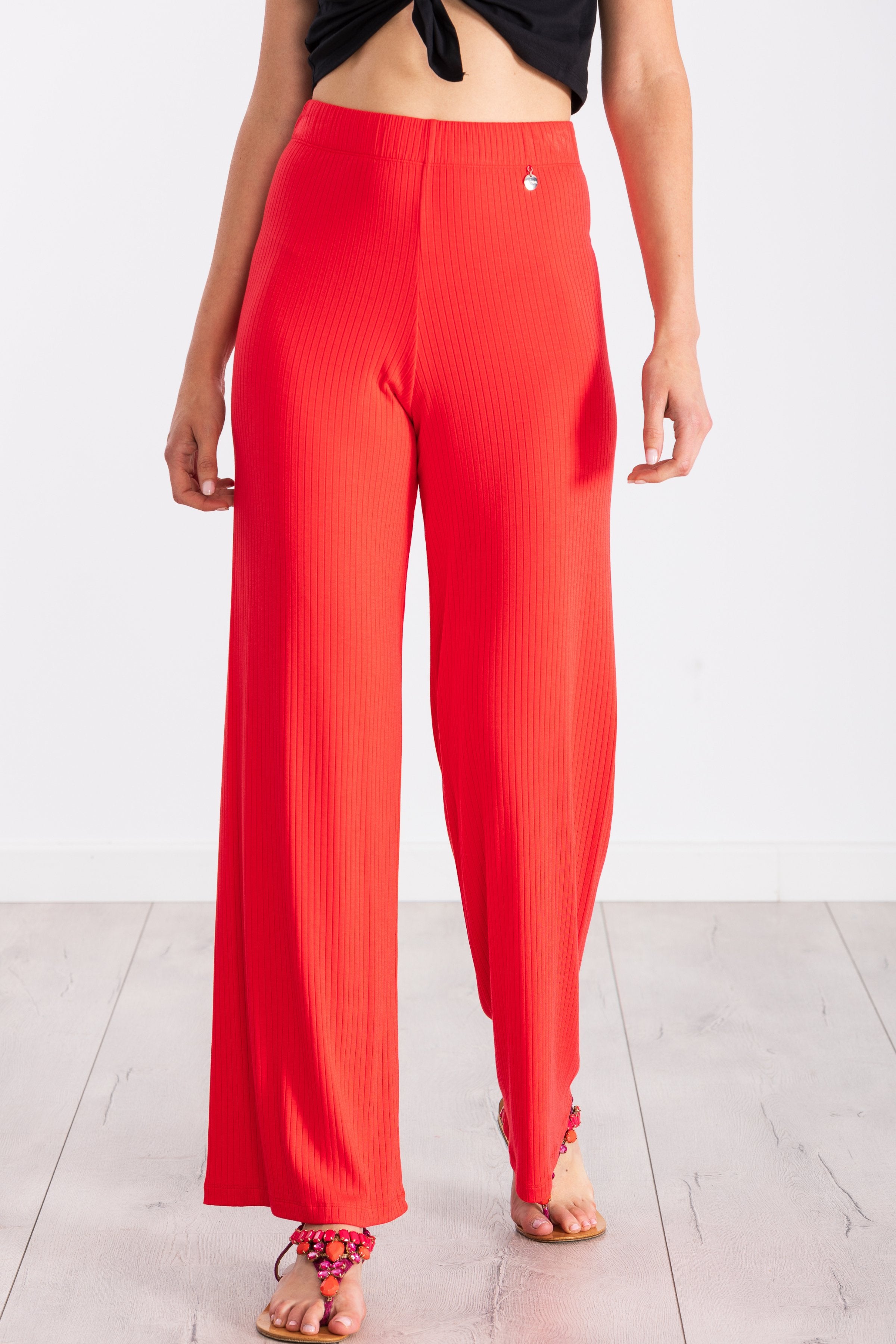 Pantalón coral punto rayado ancho LolitasyL - lolitasyl.com