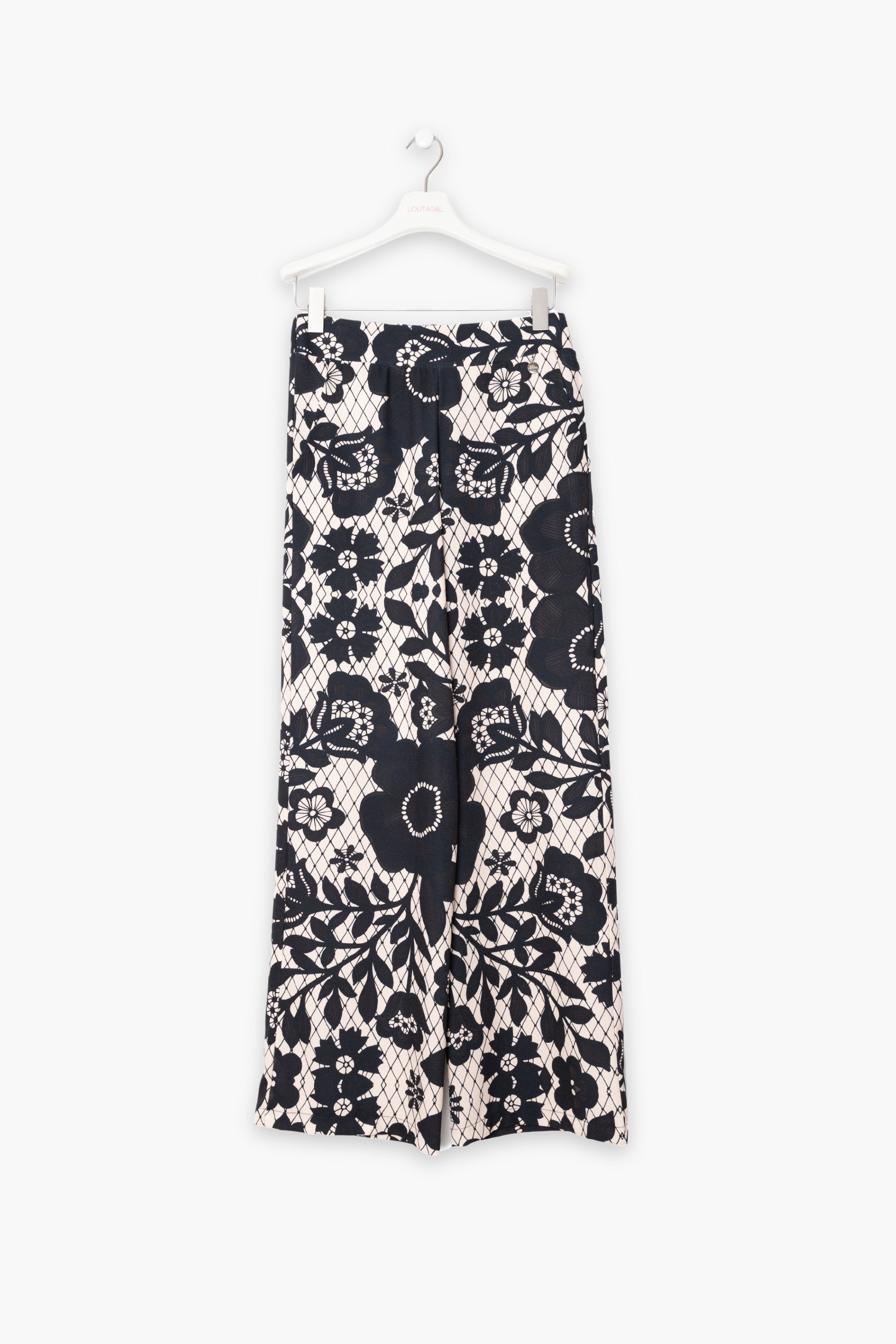 Pantalon estamapado Flawer Dark talle alto LolitasyL - lolitasyl.com