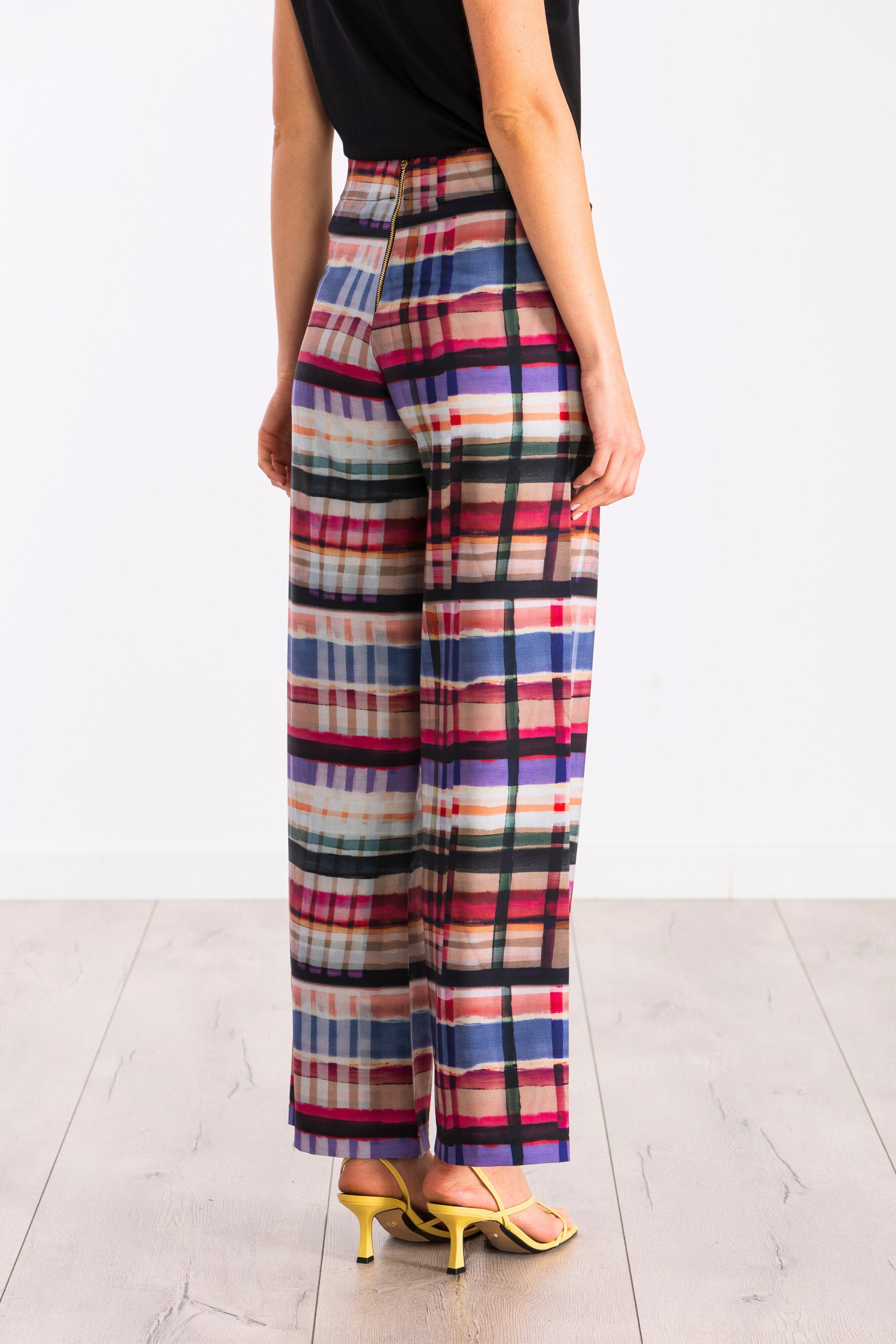 Pantalon largo estampado check print LolitasyL - lolitasyl.com