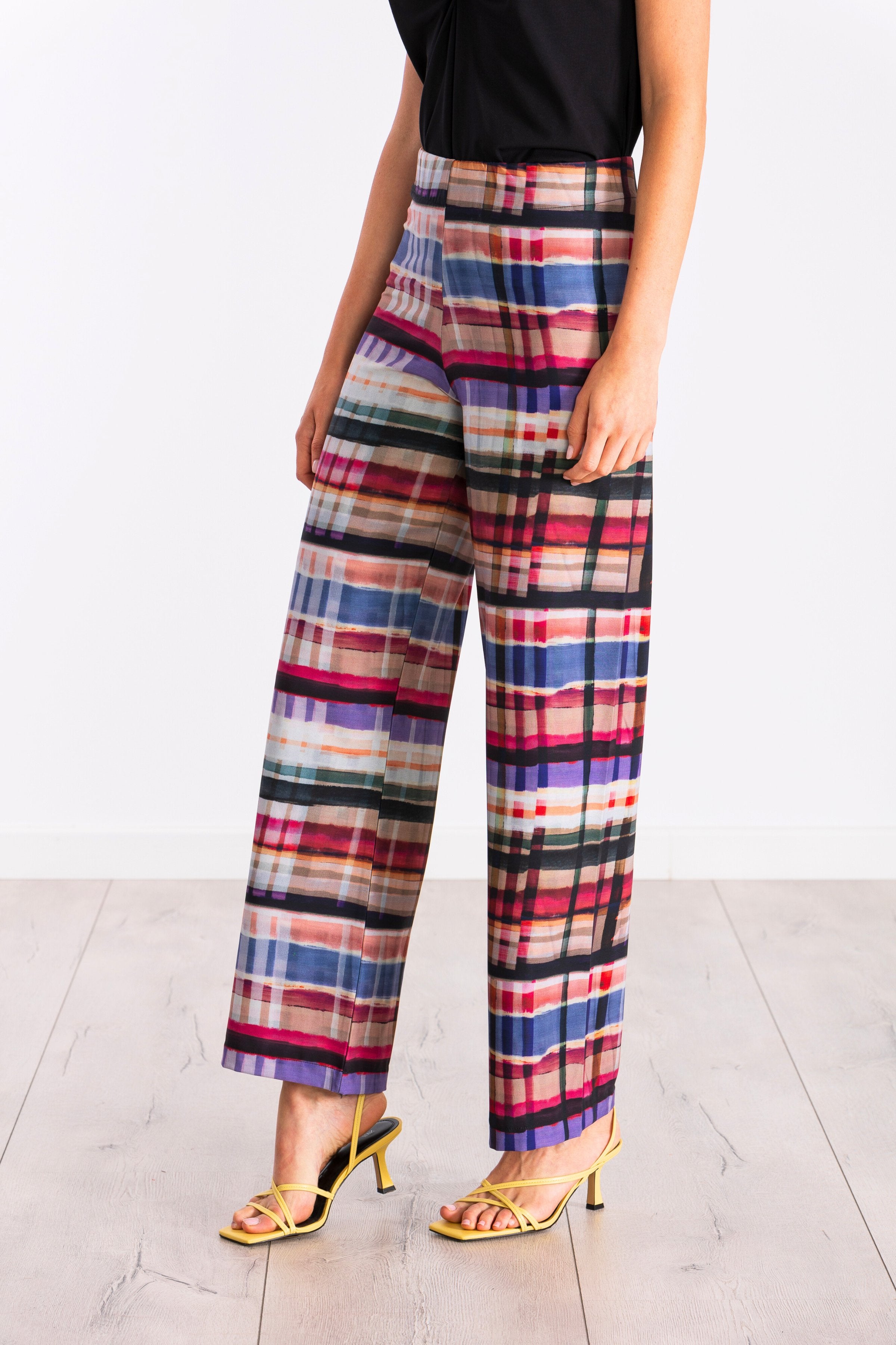 Pantalon largo estampado check print LolitasyL - lolitasyl.com