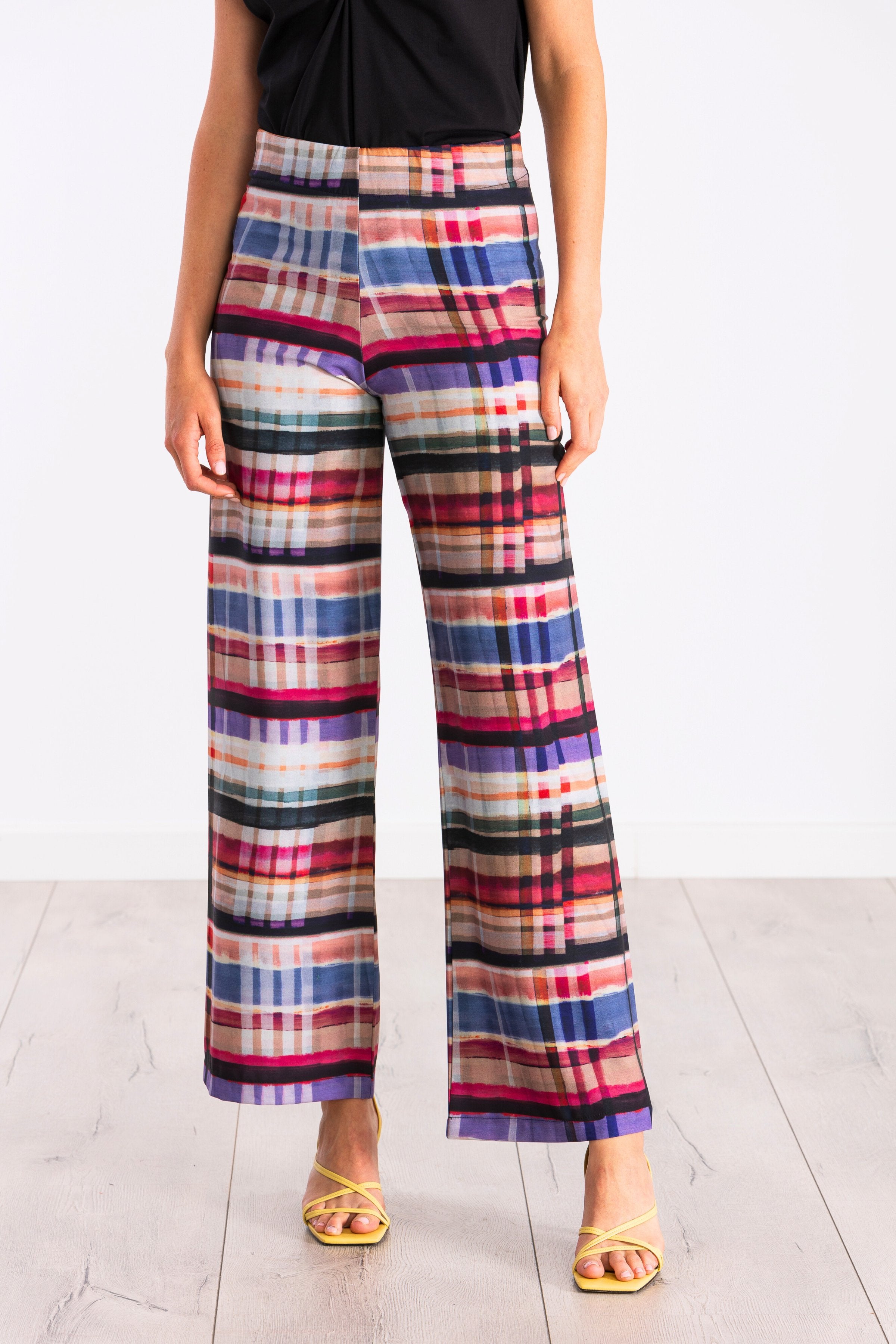 Pantalon largo estampado check print LolitasyL - lolitasyl.com