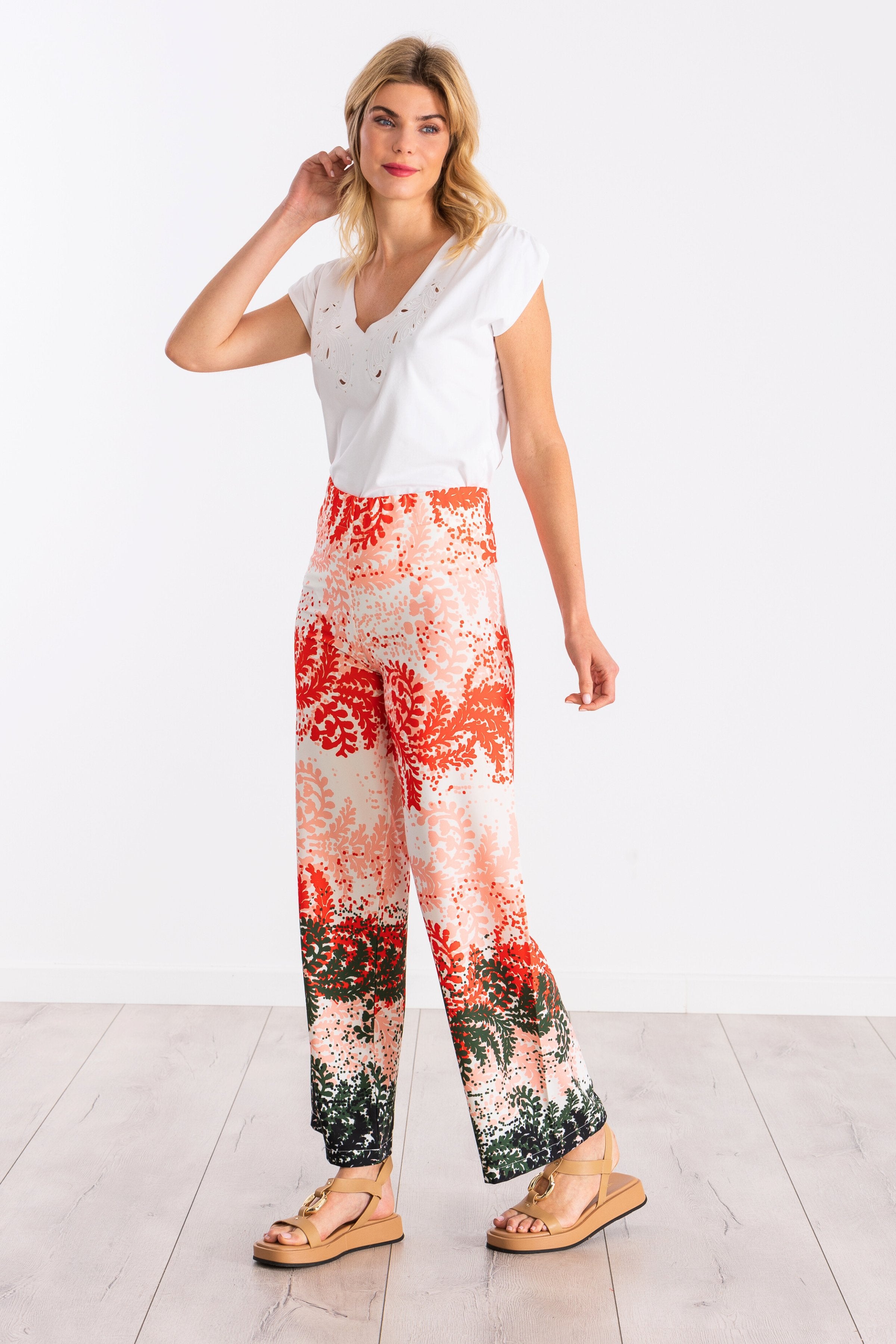 Pantalon largo estampado leaves LolitasyL - lolitasyl.com