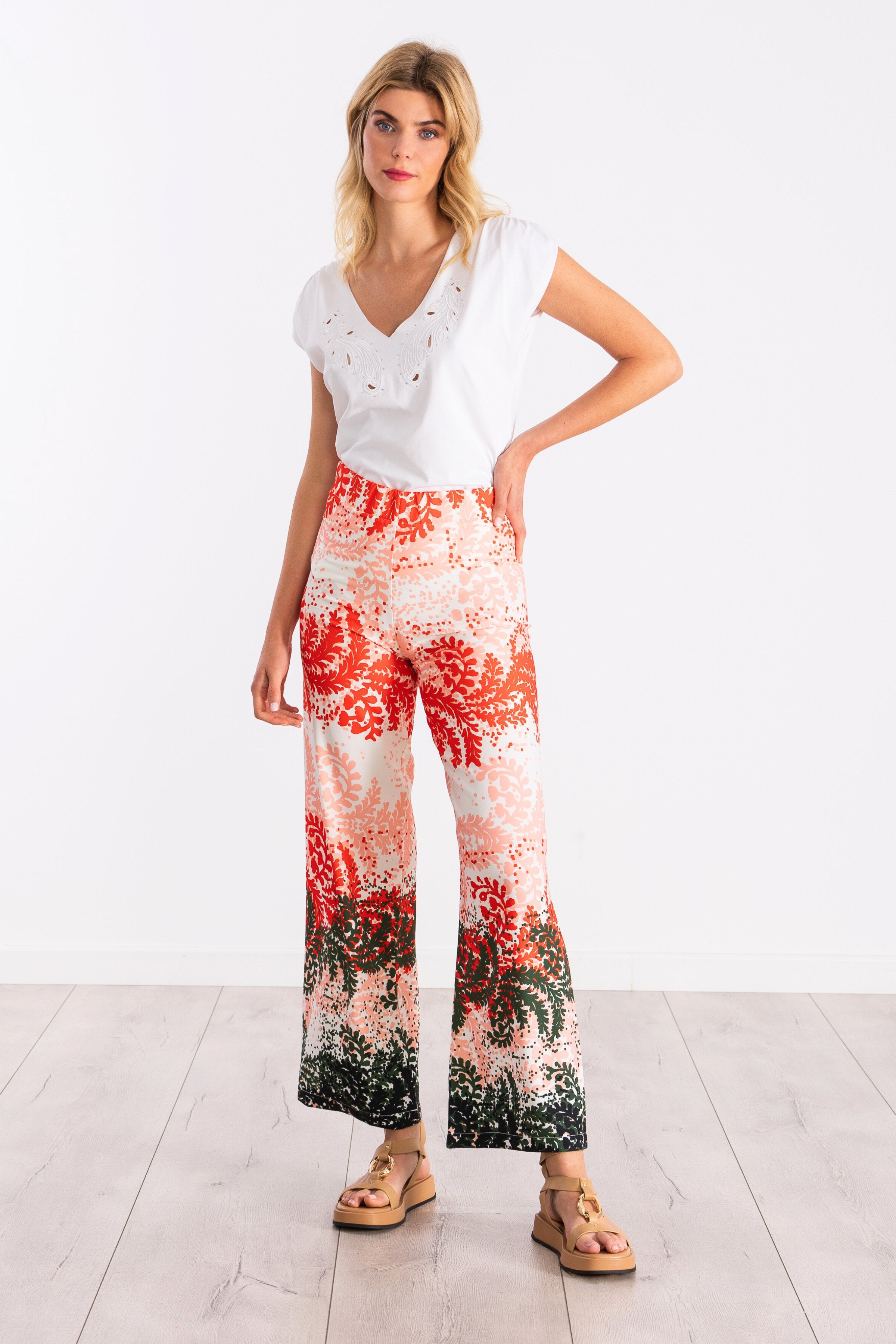 Pantalon largo estampado leaves LolitasyL - lolitasyl.com