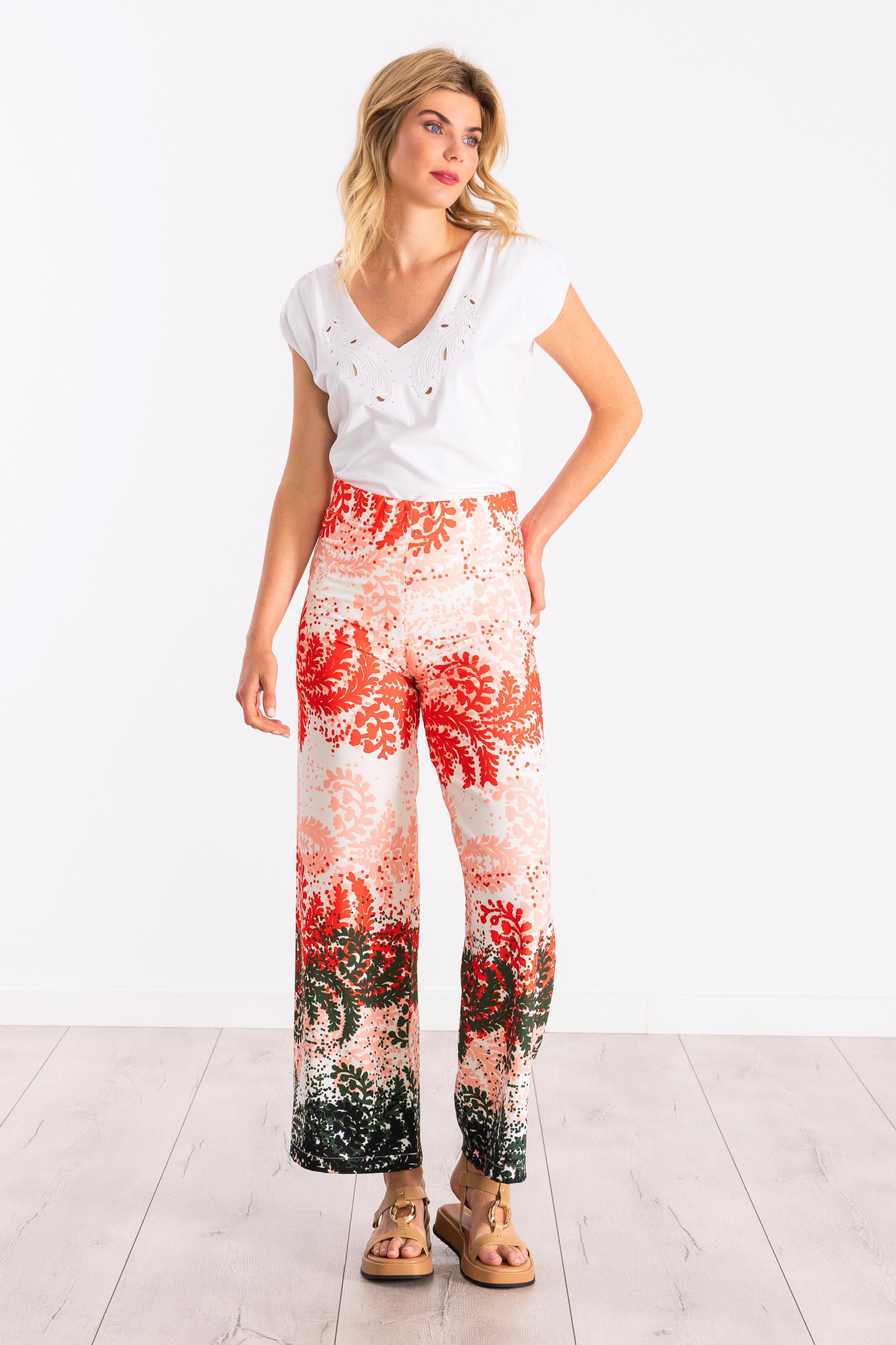 Pantalon largo estampado leaves LolitasyL - lolitasyl.com