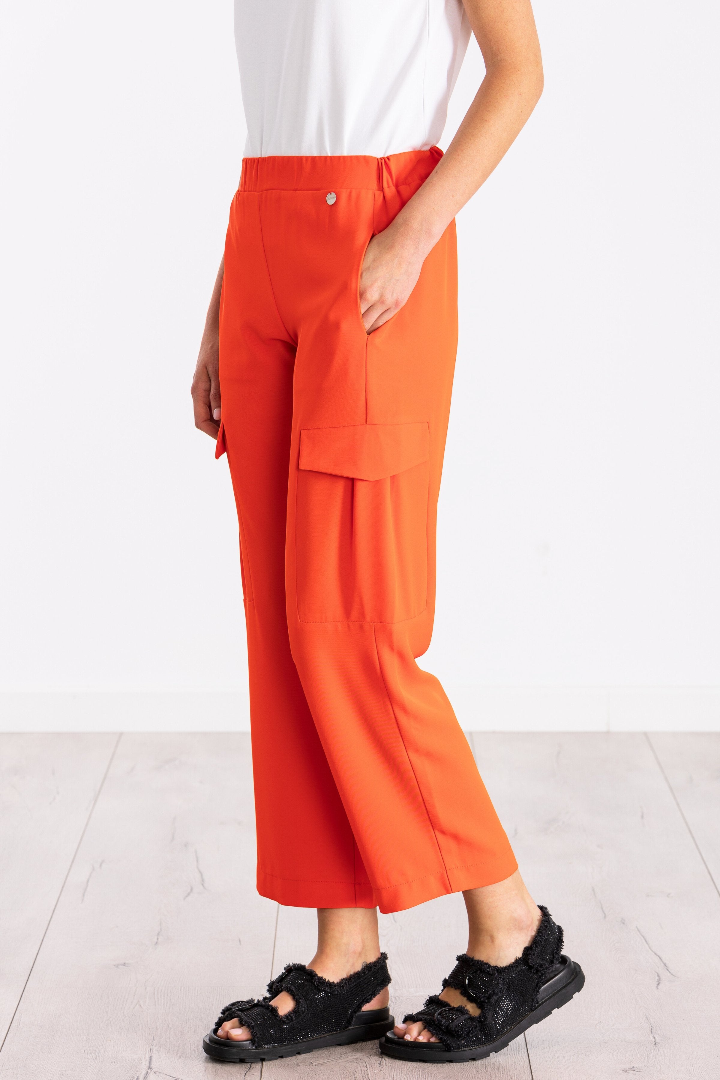 Pantalón naranja bolsillos militares con goma LolitasyL - lolitasyl.com