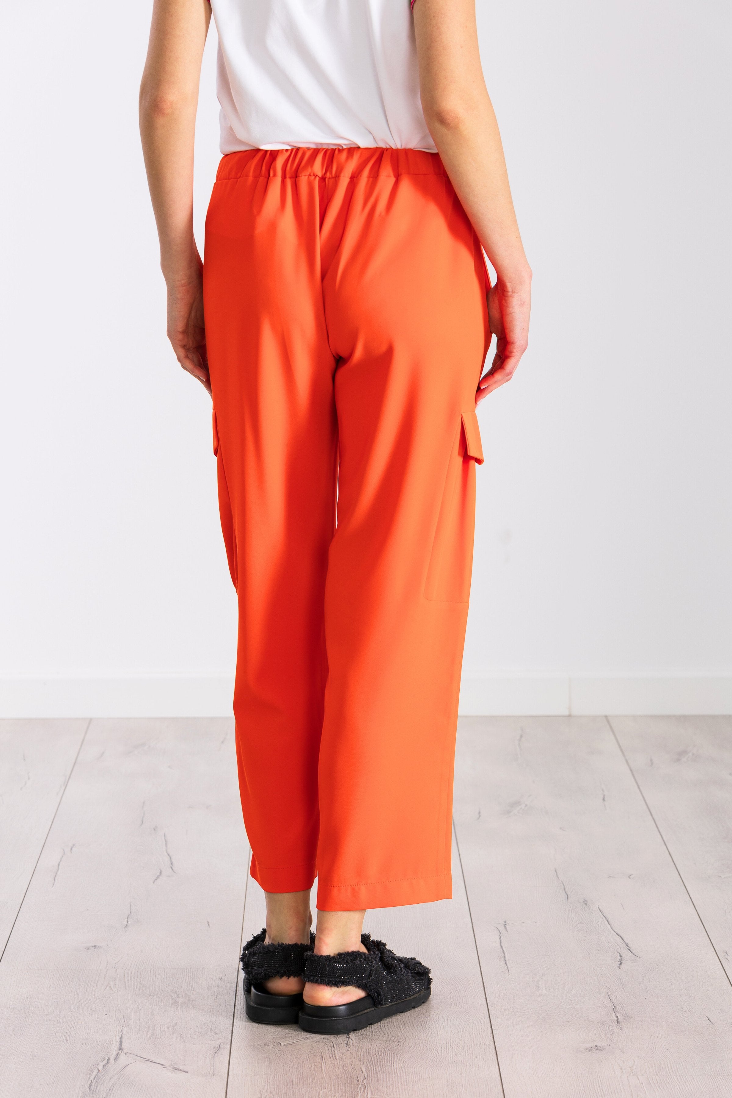 Pantalón naranja bolsillos militares con goma LolitasyL - lolitasyl.com