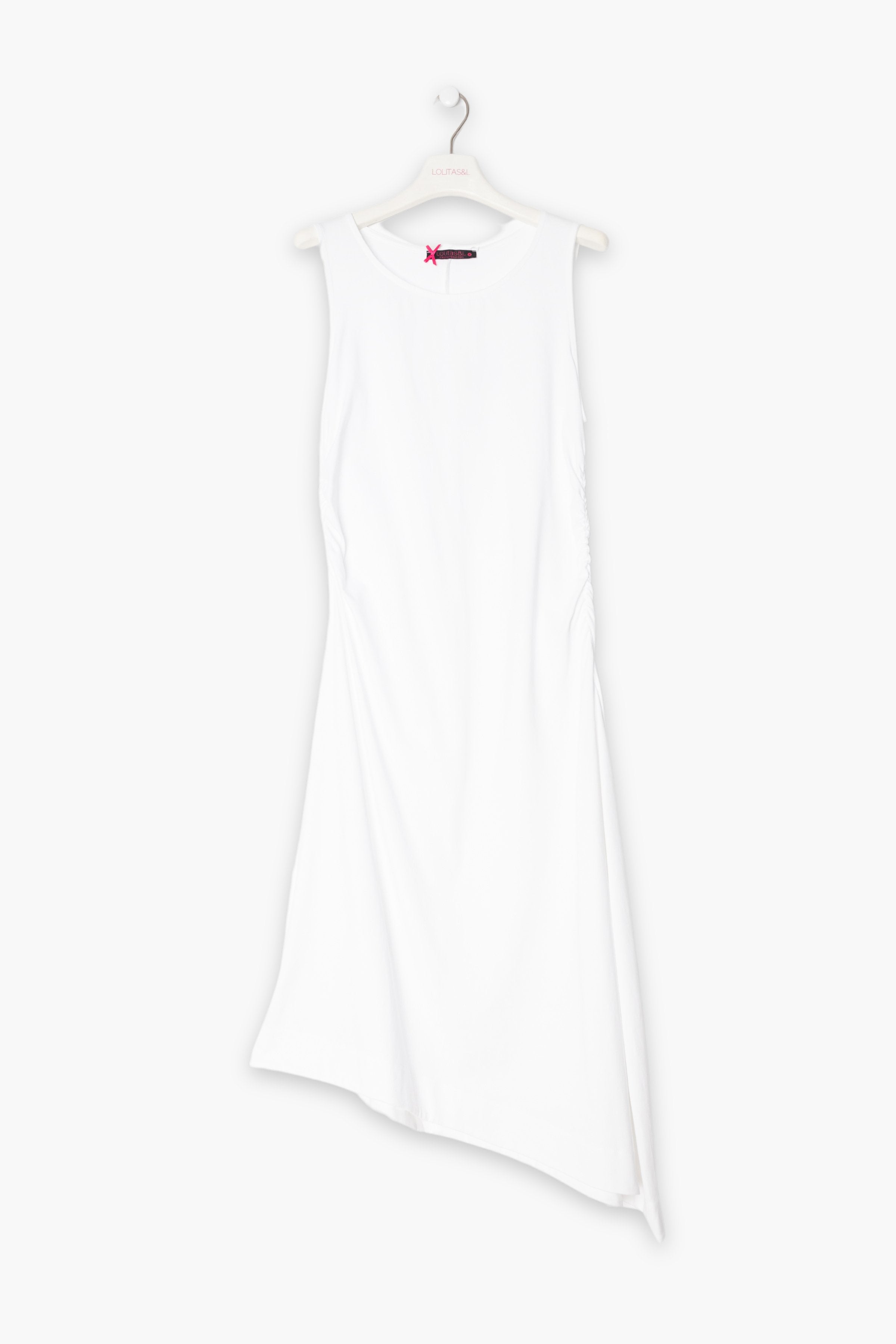 Vestido blanco asimetrico sin mangas LolitasyL - lolitasyl.com