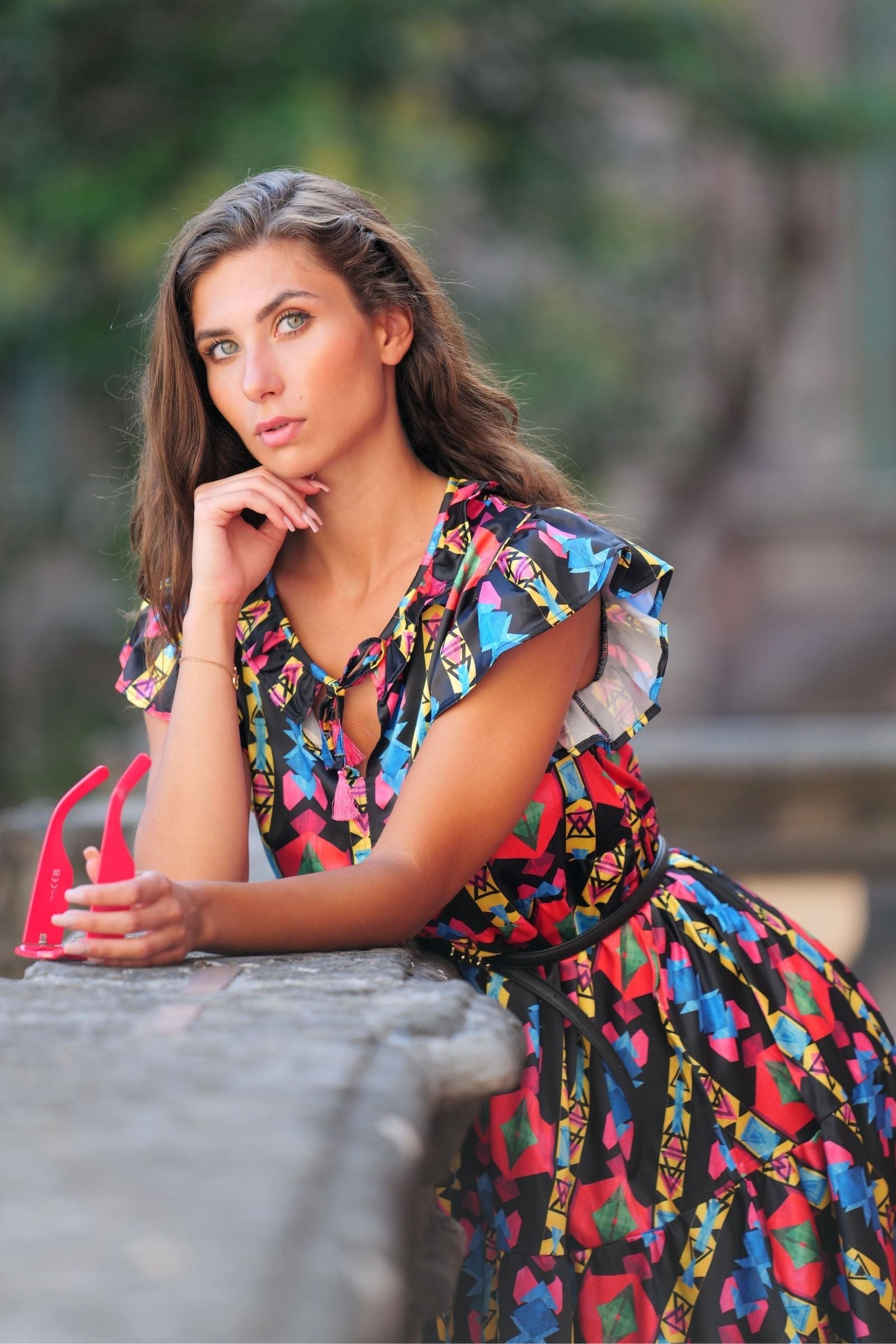 Vestido estampado etnico sisa con volantes Lolitas&L - lolitasyl.com