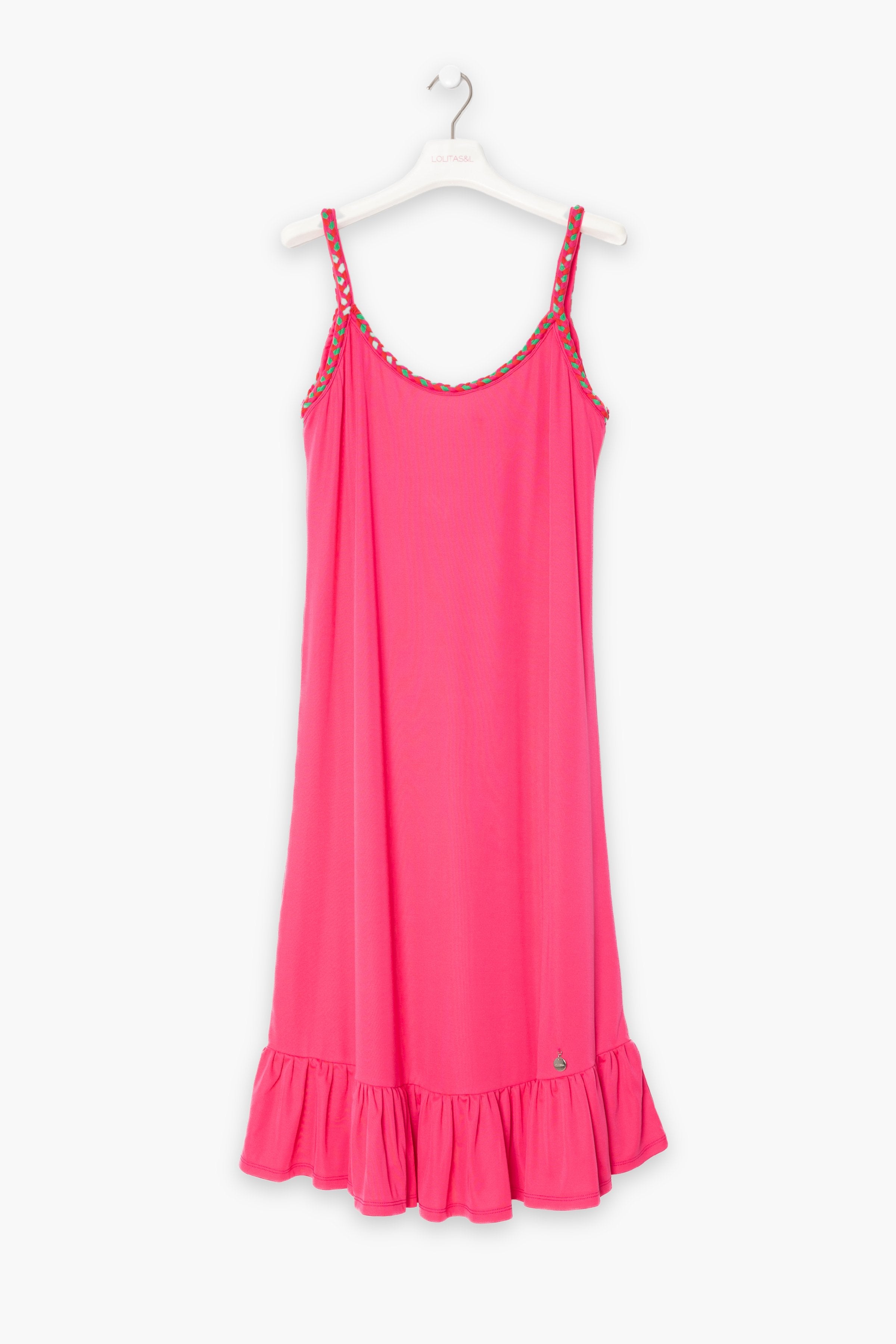Vestido fucsia largo de tirantes LolitasyL - lolitasyl.com