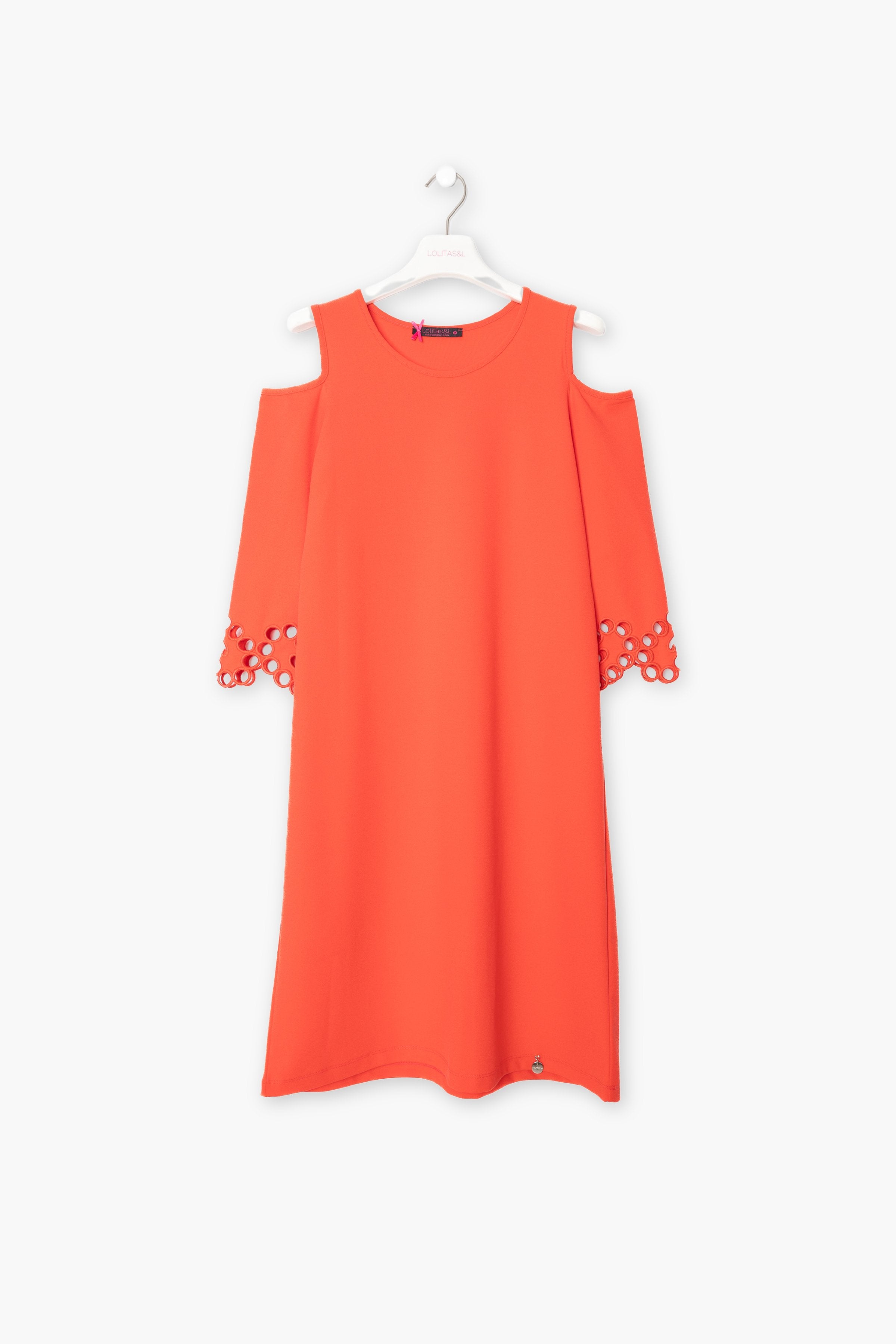 Vestido lampone corto suelto con hombro desubierto LolitasyL - lolitasyl.com