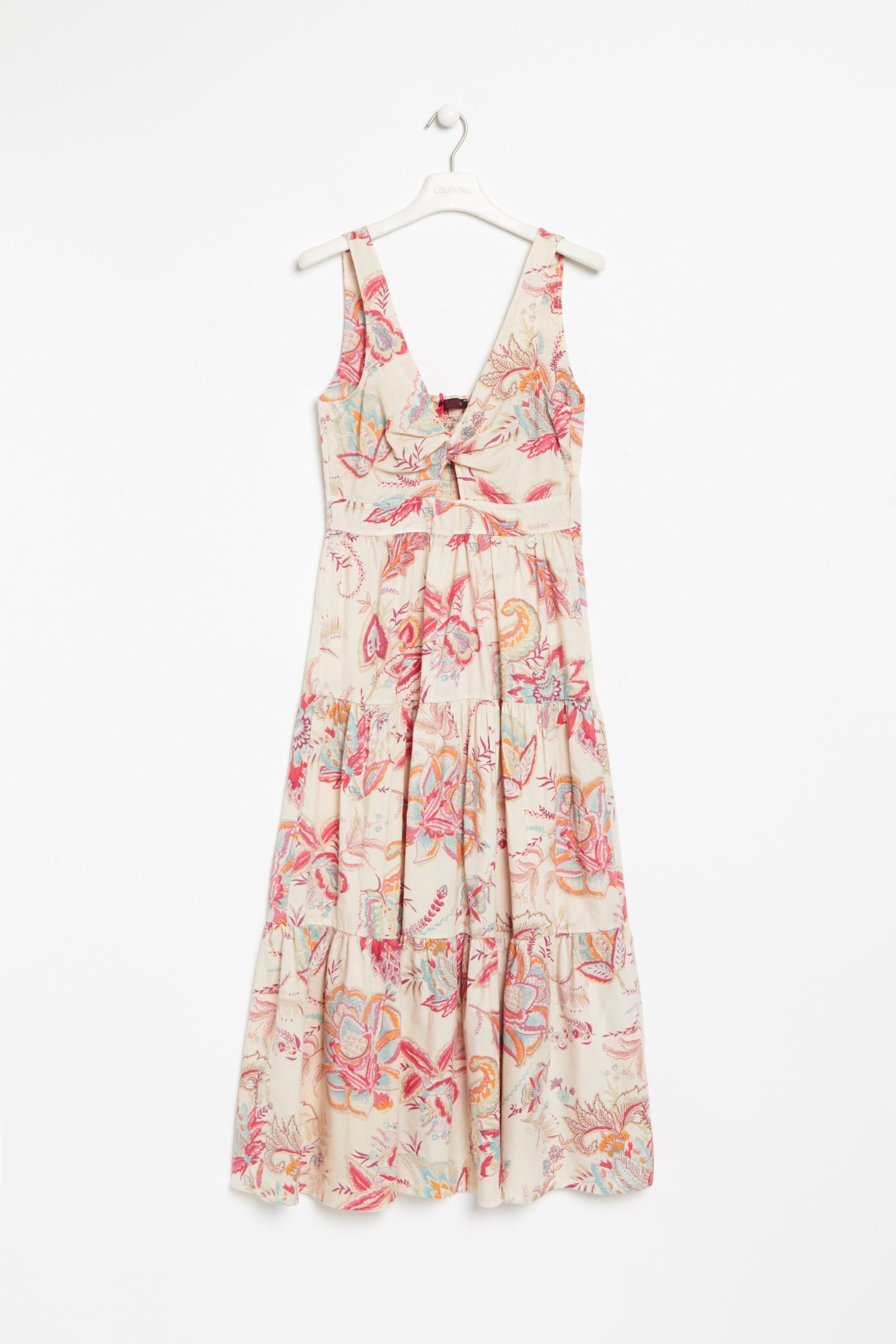 Vestido largo estampado Gardenia tirantes pecho cruzado LolitasyL - lolitasyl.com