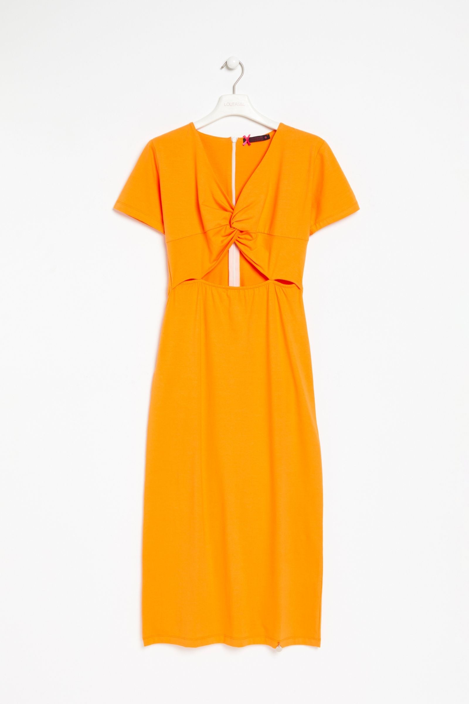 Vestido naranja cruzado en el pecho largo Lolitas&L - lolitasyl.com