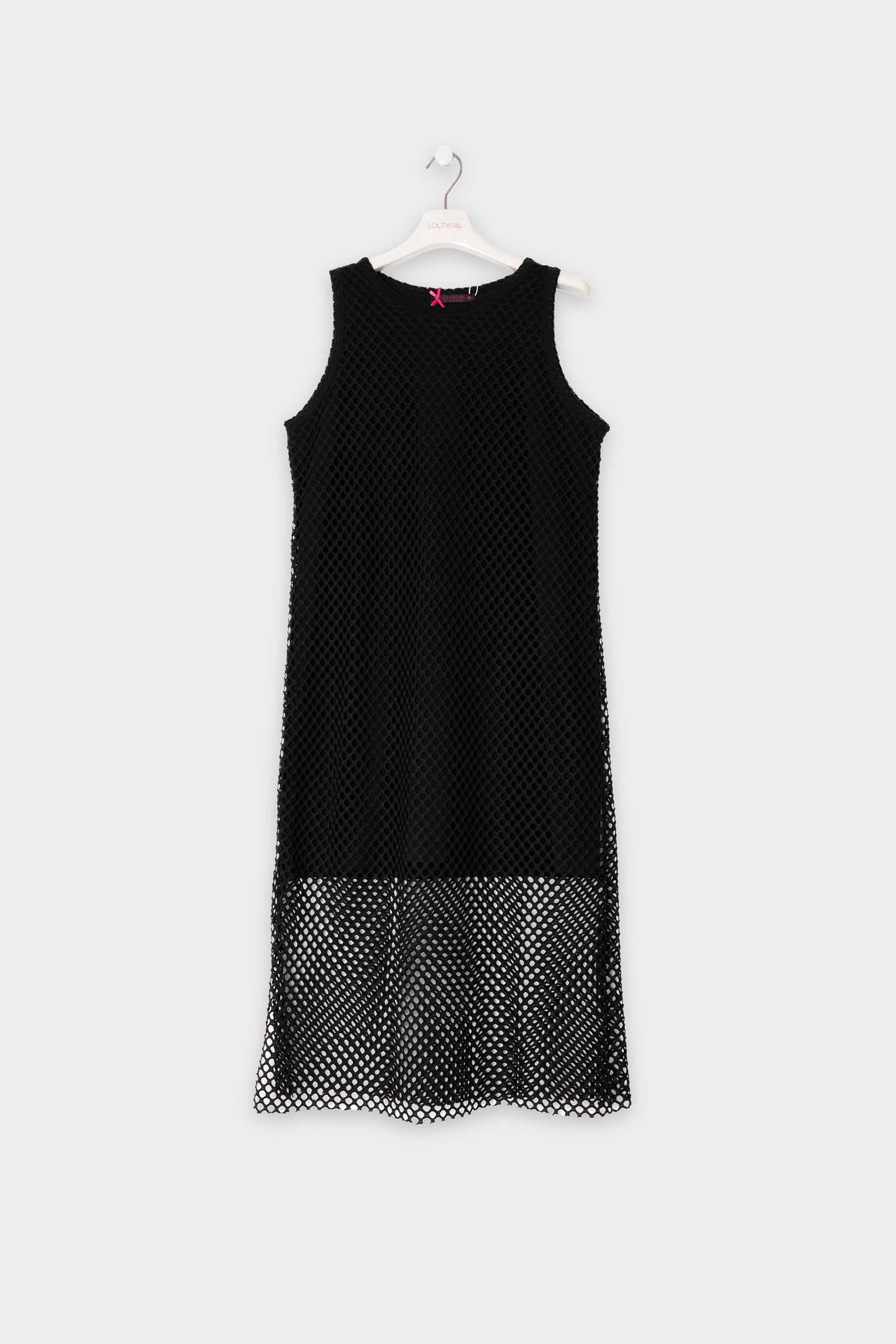 Vestido negro en red de tirantes LolitasyL - lolitasyl.com