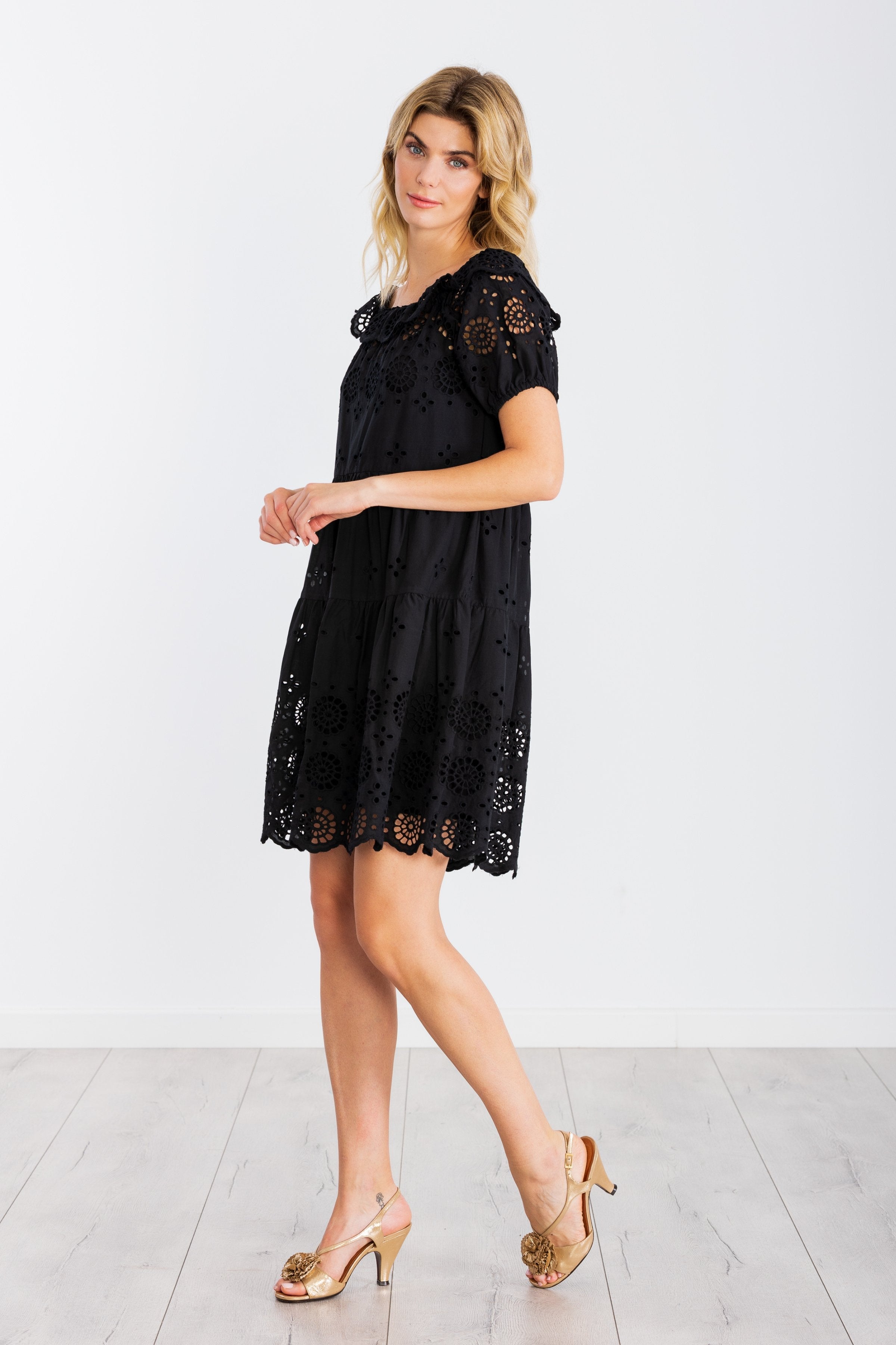 Vestido negro grogre corto escote palabra de honor LolitasyL - lolitasyl.com