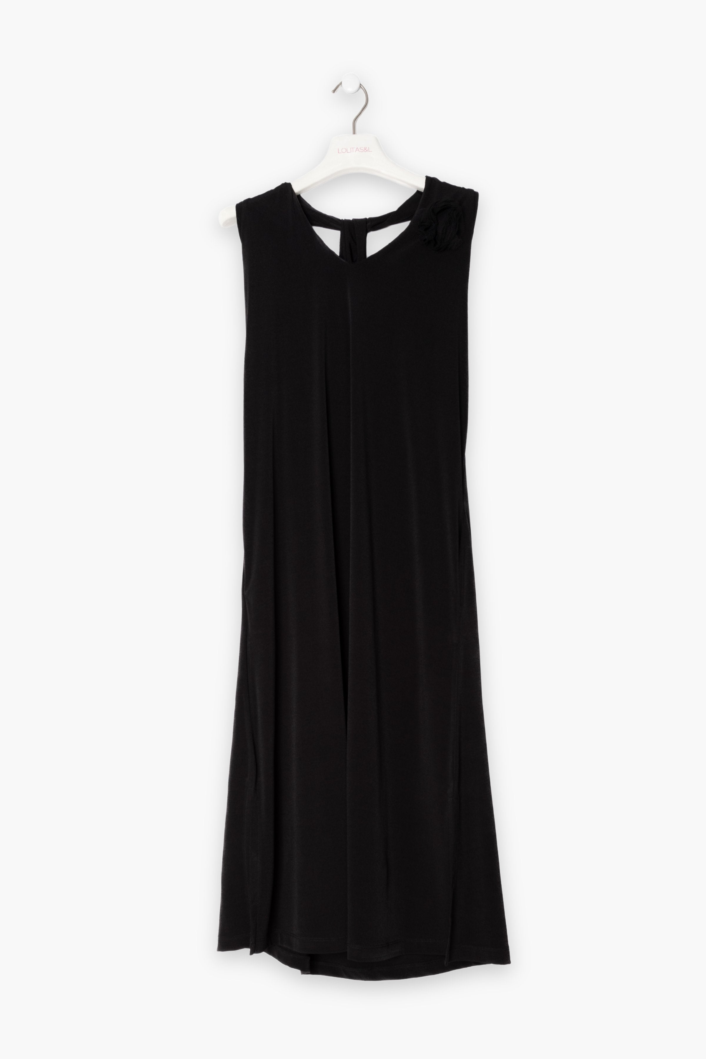 Vestido negro largo atado al cuello LolitasyL - lolitasyl.com