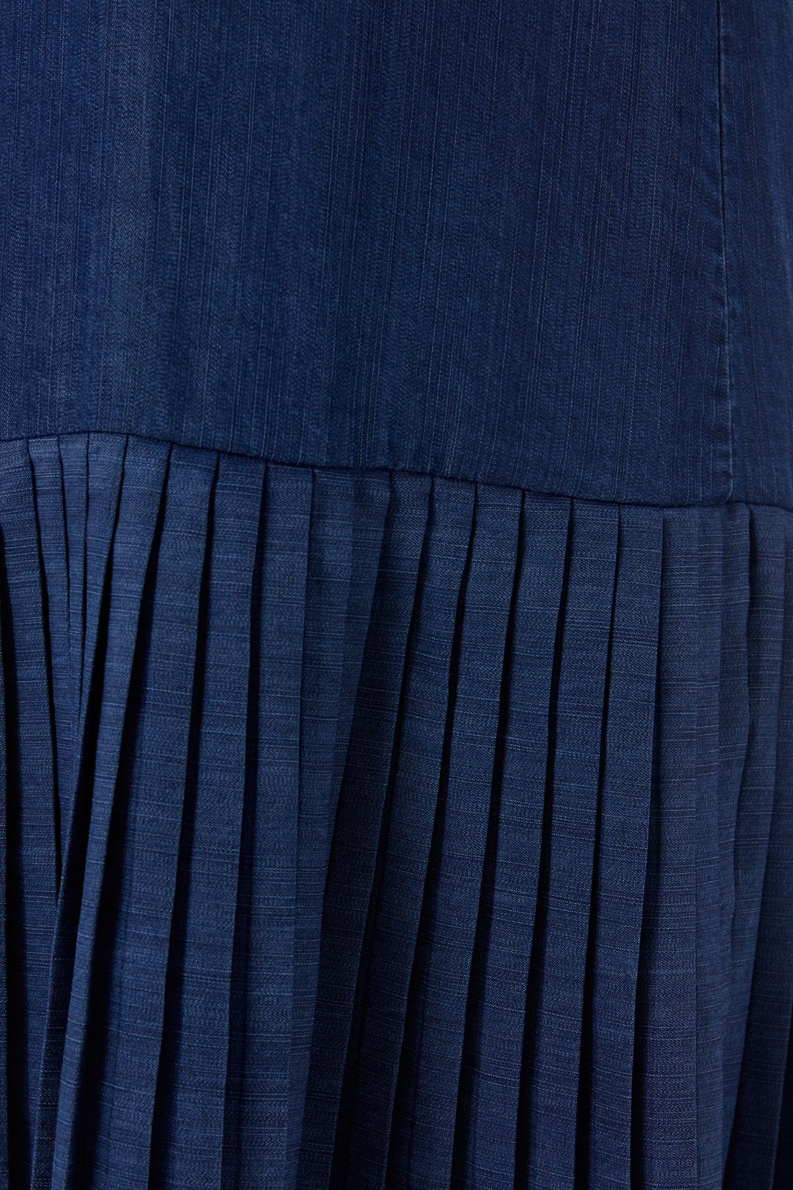 Vestido vaquero azul camisero con plisado - lolitasyl.com