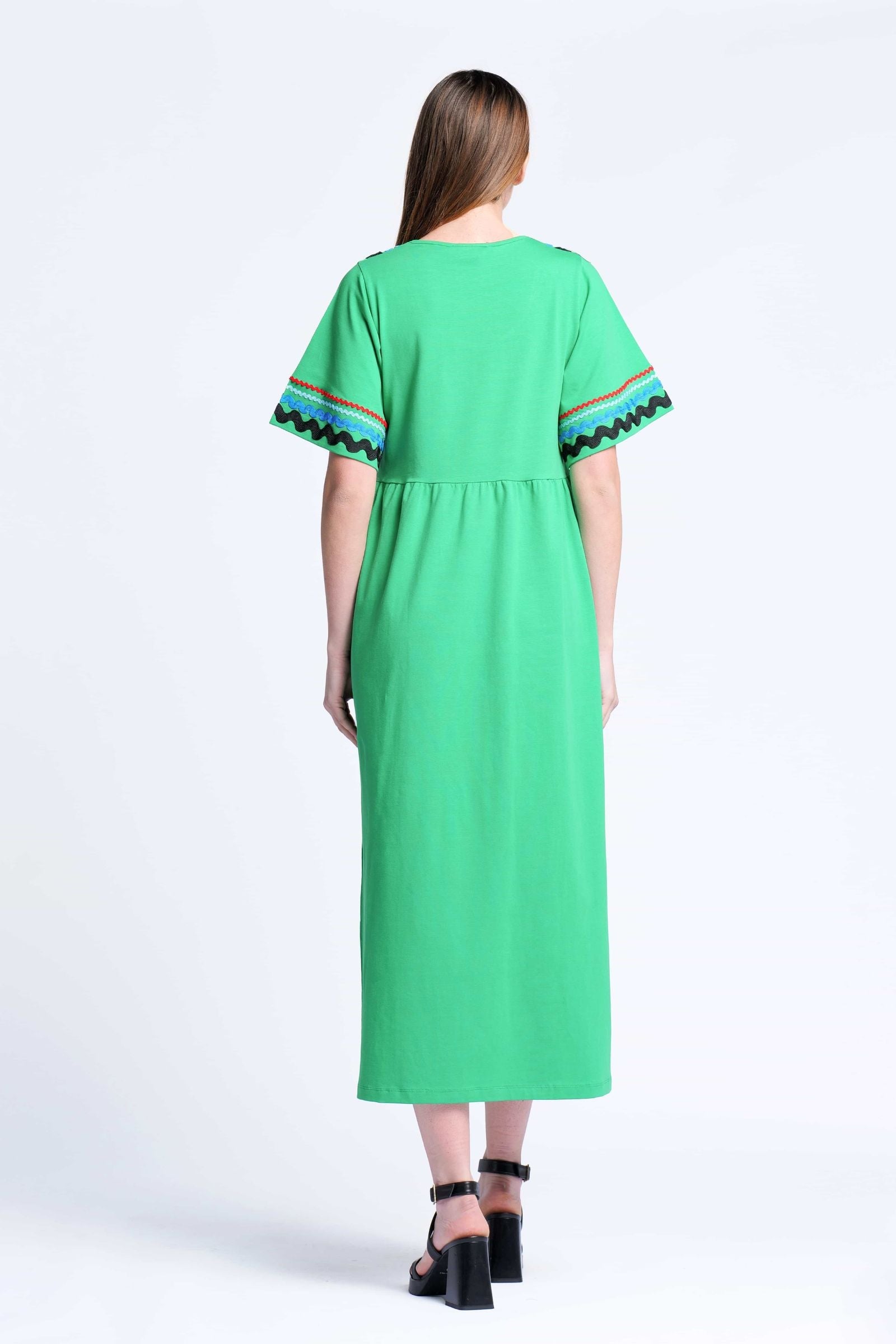 Vestido verde algodon largo con picunela Lolitas&L - lolitasyl.com