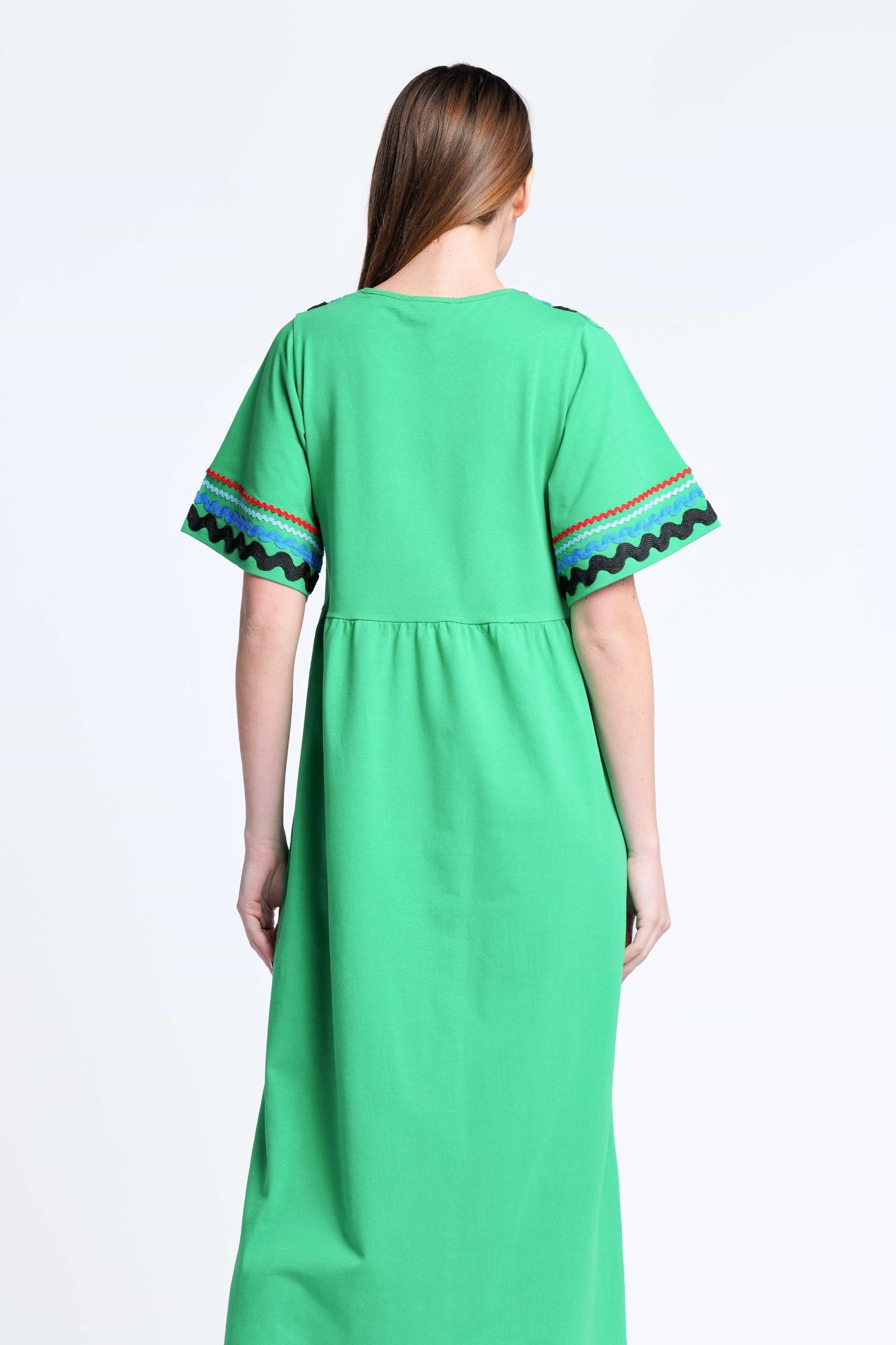 Vestido verde algodon largo con picunela Lolitas&L - lolitasyl.com