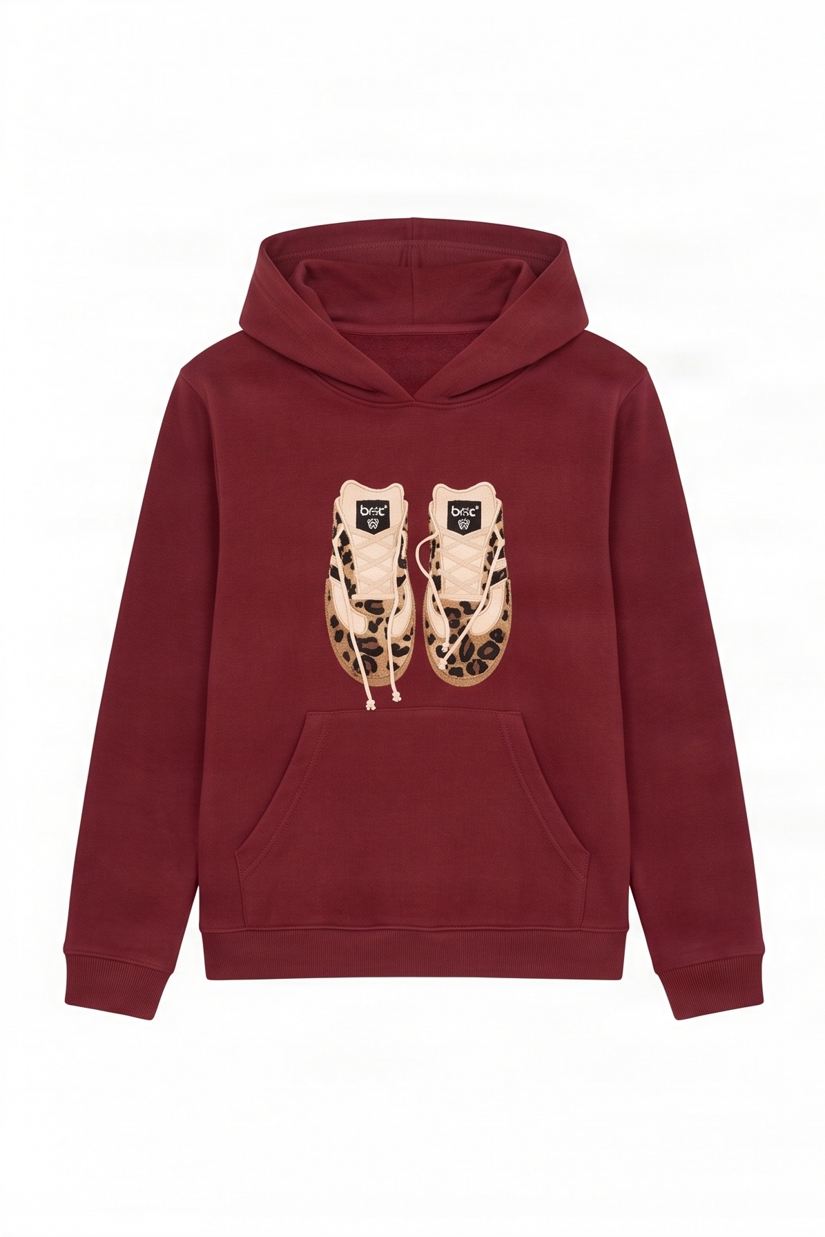 Sudadera de punto granate bordado zapatillas con capucha Lolitas&L