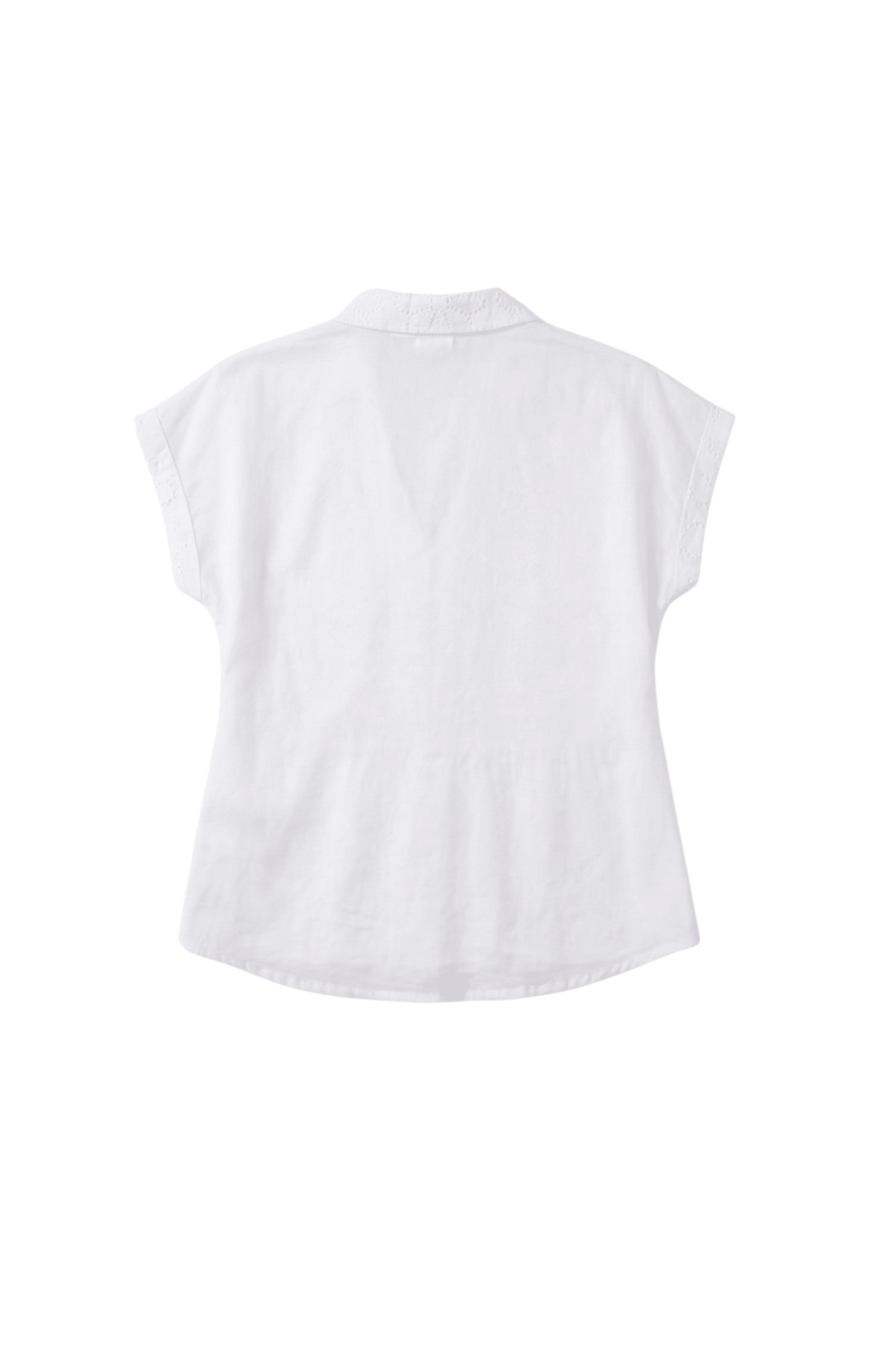 Camisa blanca bordado ingles con recogido Lolitas&L - lolitasyl.com