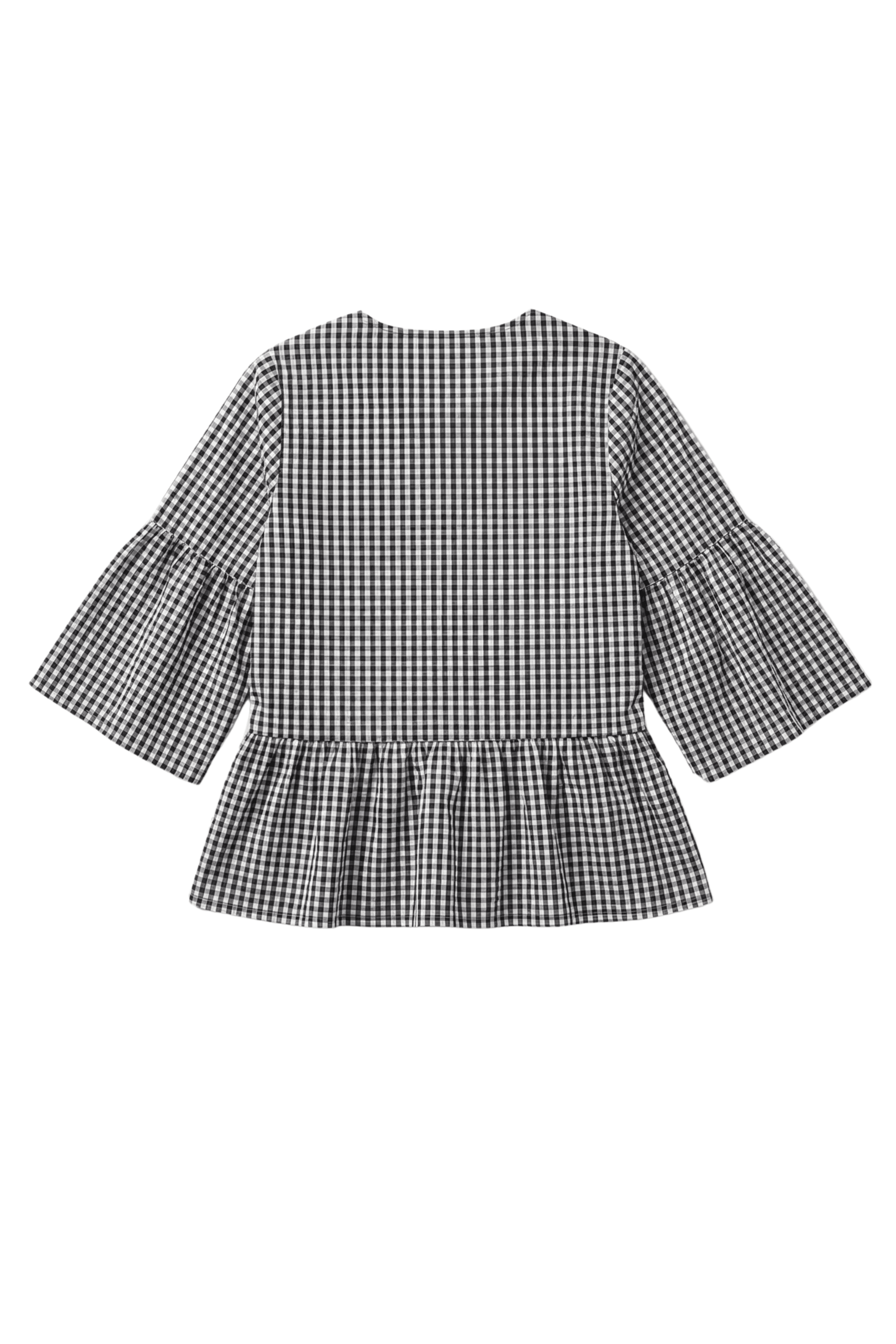 Camisa estampado vichy negra anudada en delantero Lolitas&L - lolitasyl.com