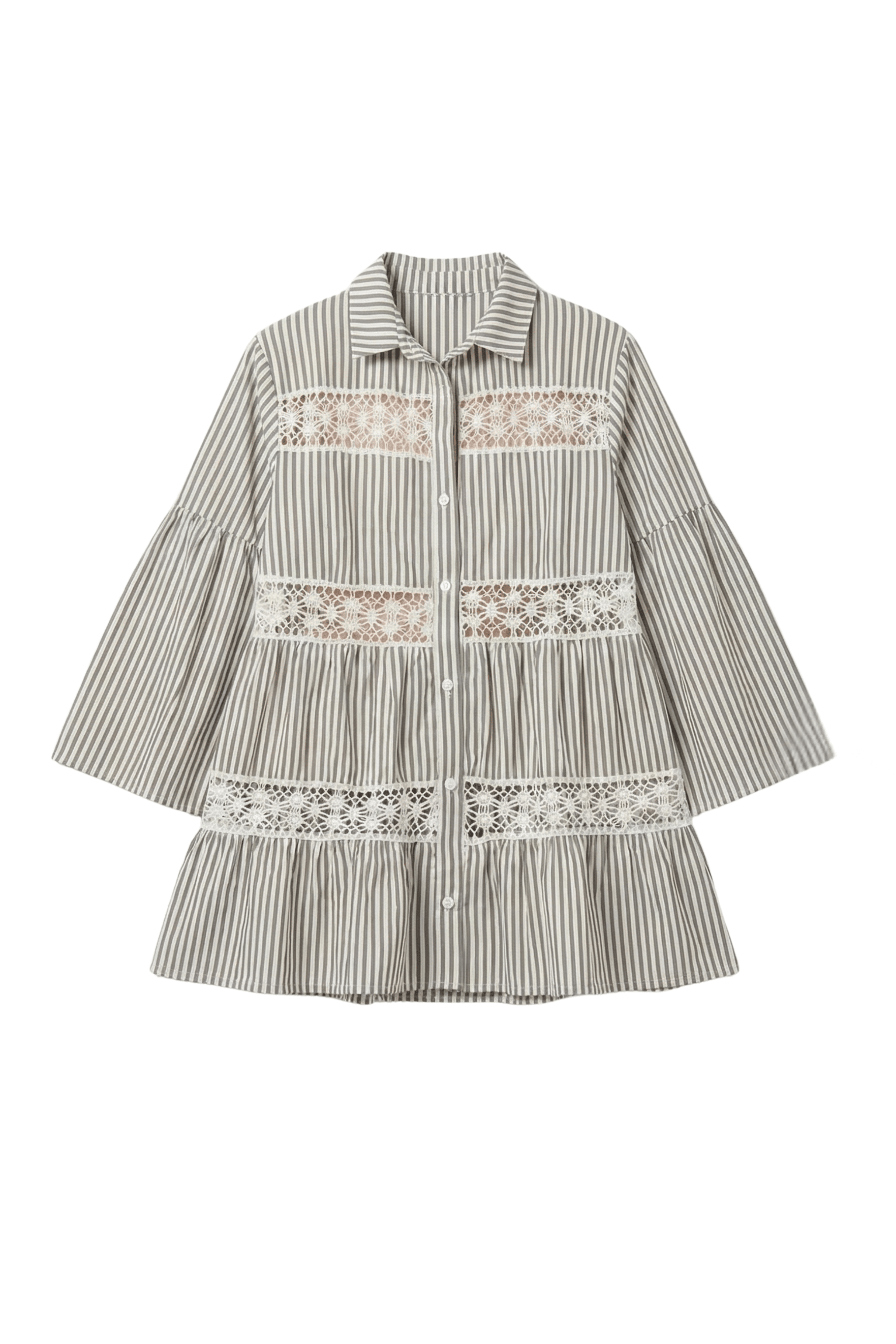 Camisa oversize rayas verde con detalles grogre Lolitas&L - lolitasyl.com