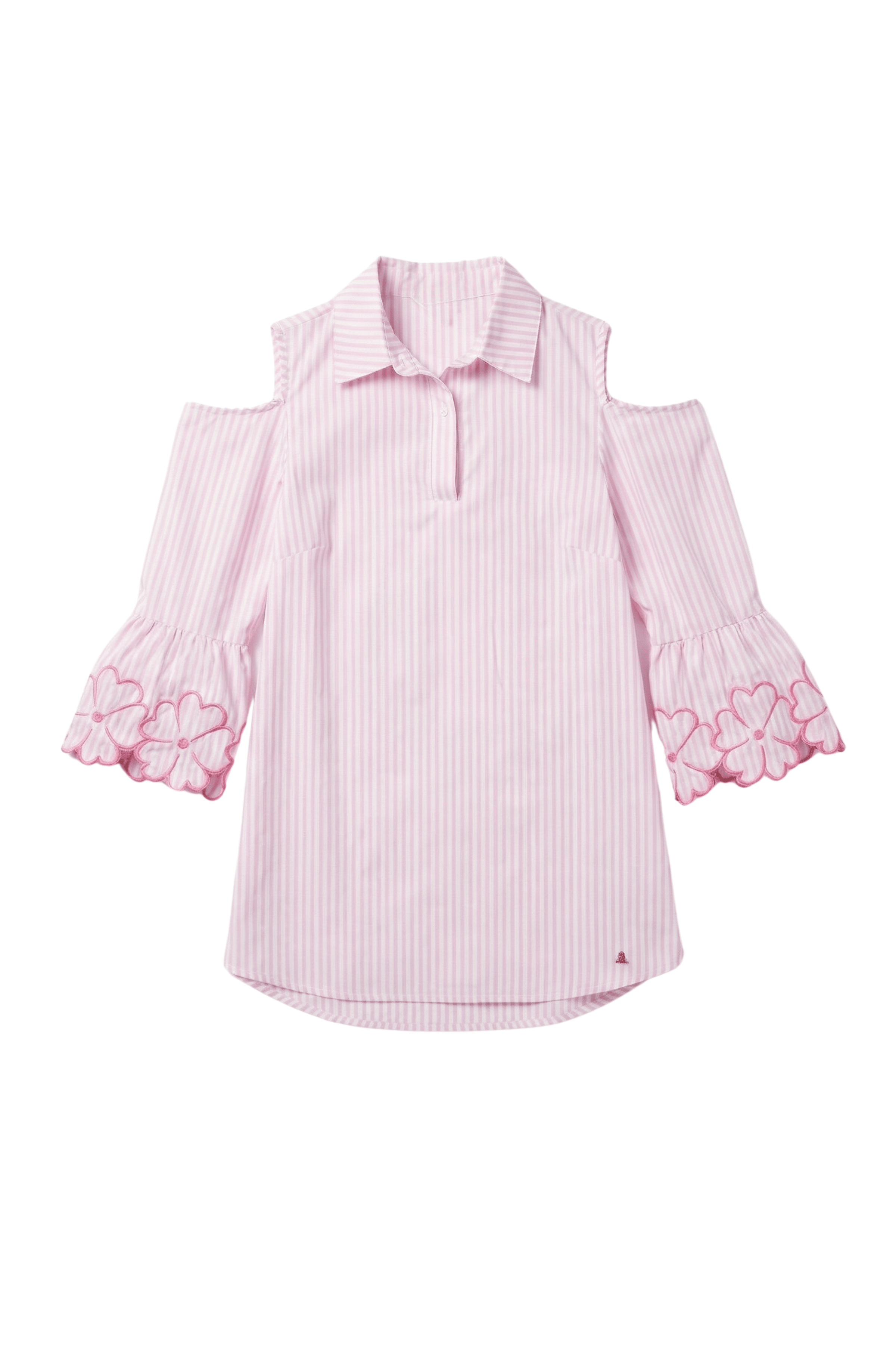 Camisa rayas rosa manga bordada Lolitas&L - lolitasyl.com