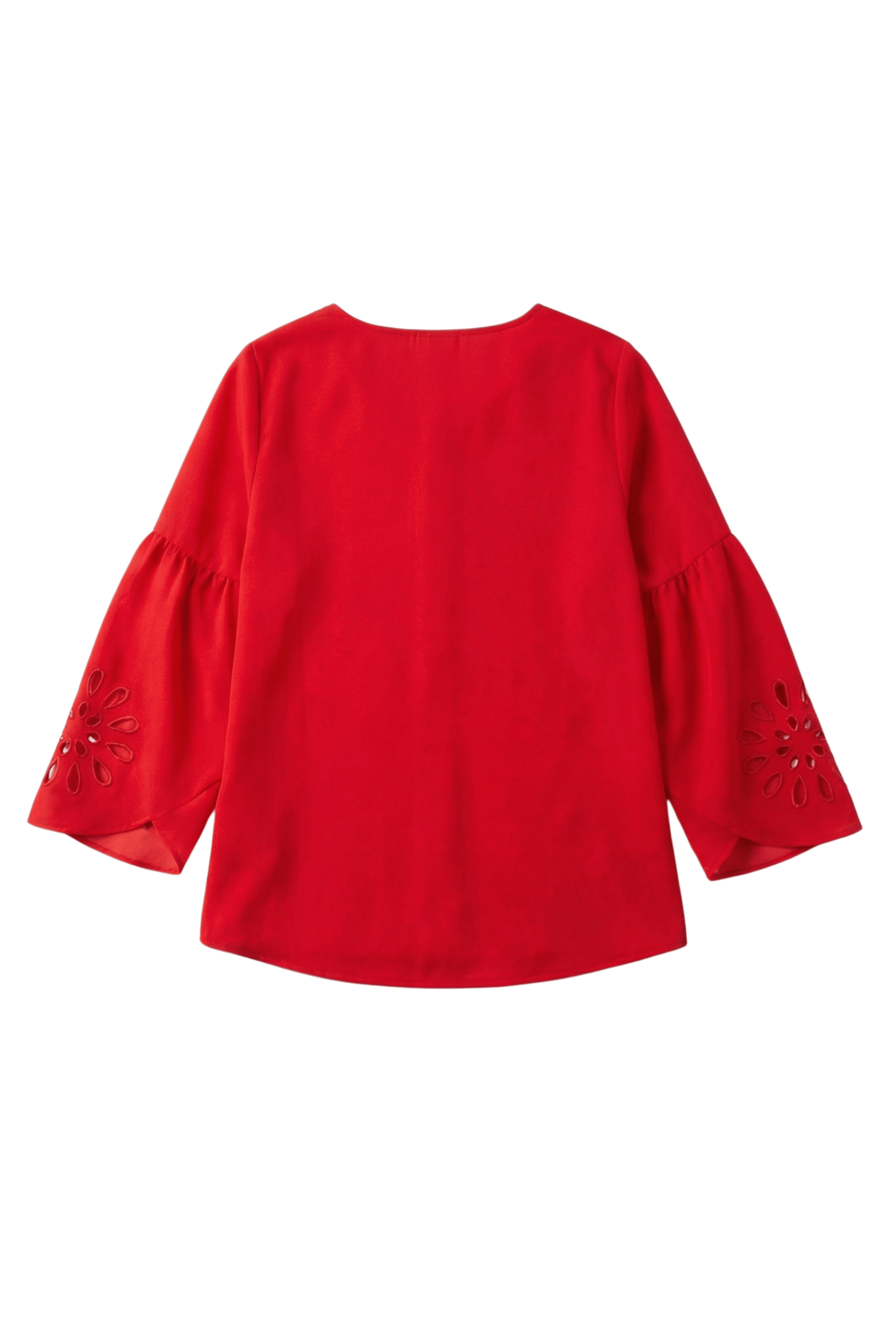 Camisa roja con bordado calado en mangas Lolitas&L - lolitasyl.com