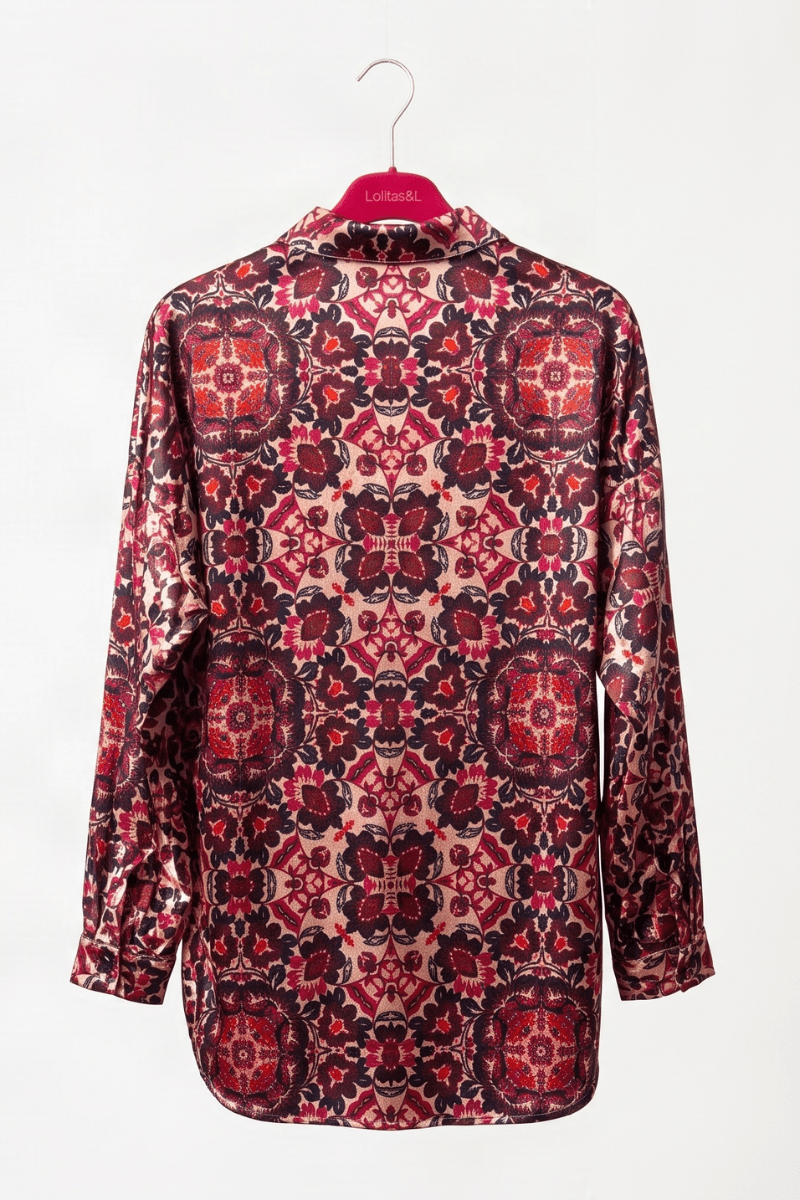 Camisa Satinada Estampada Preloved - lolitasyl.com