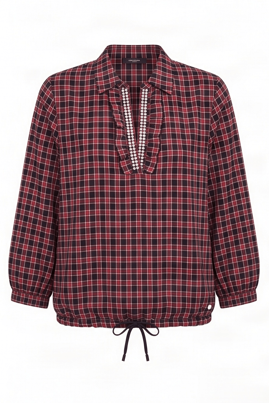 Camisa tartan gris con strass y cordon Lolitas&L - lolitasyl.com