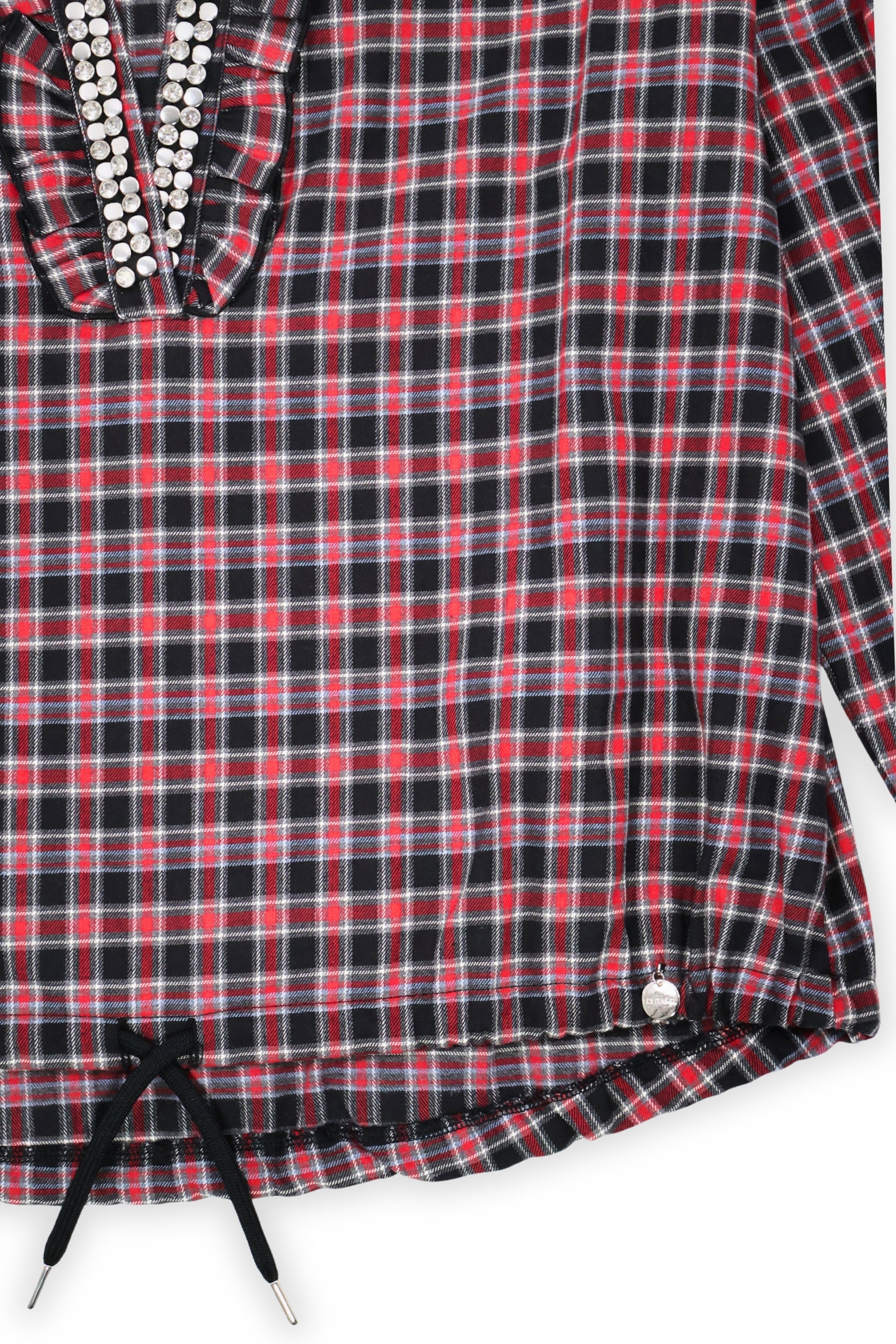 Camisa tartan gris con strass y cordon Lolitas&L - lolitasyl.com