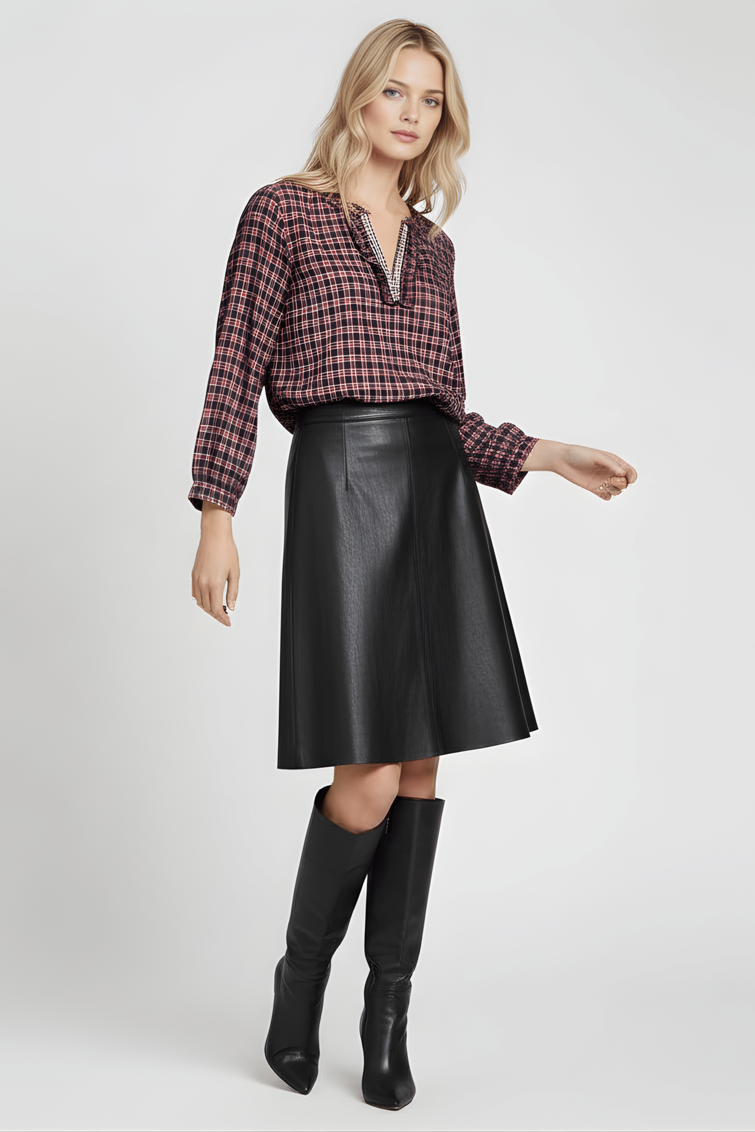 Camisa tartan gris con strass y cordon Lolitas&L - lolitasyl.com