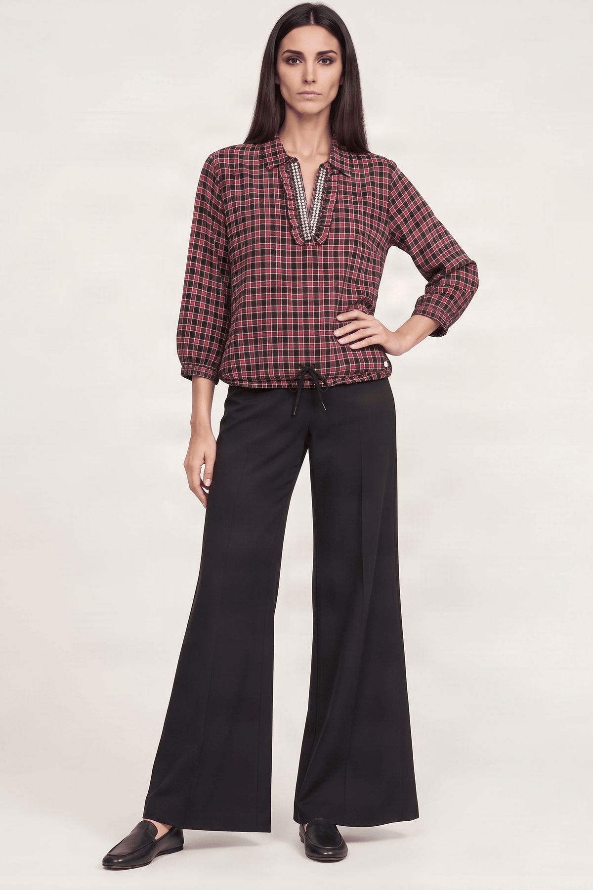 Camisa tartan gris con strass y cordon Lolitas&L - lolitasyl.com