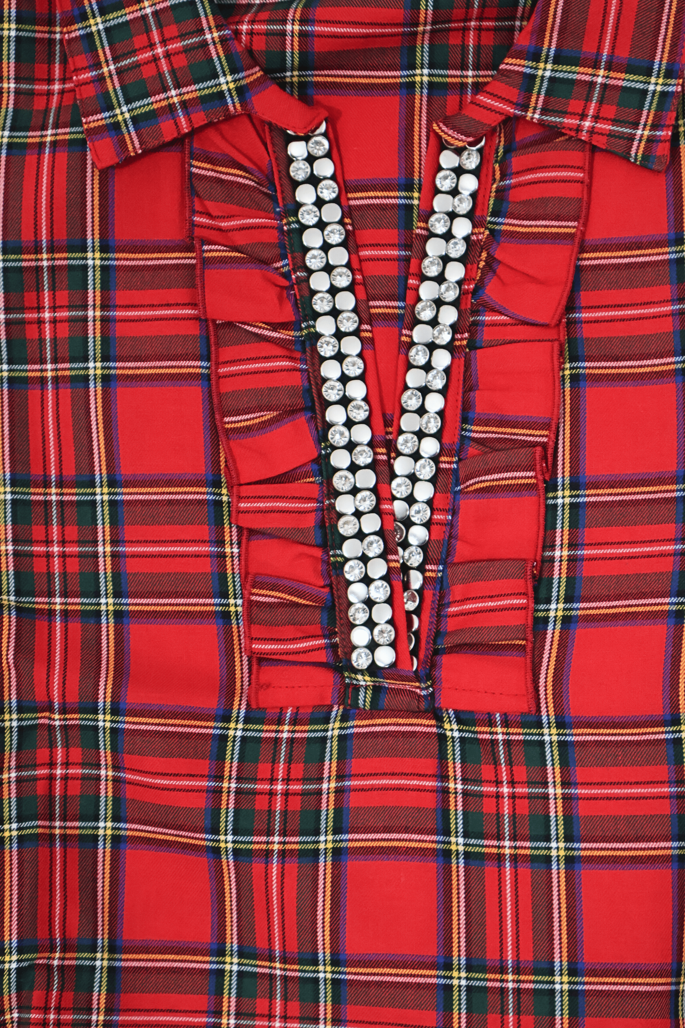 Camisa tartan rojo con strass y cordon Lolitas&L - lolitasyl.com