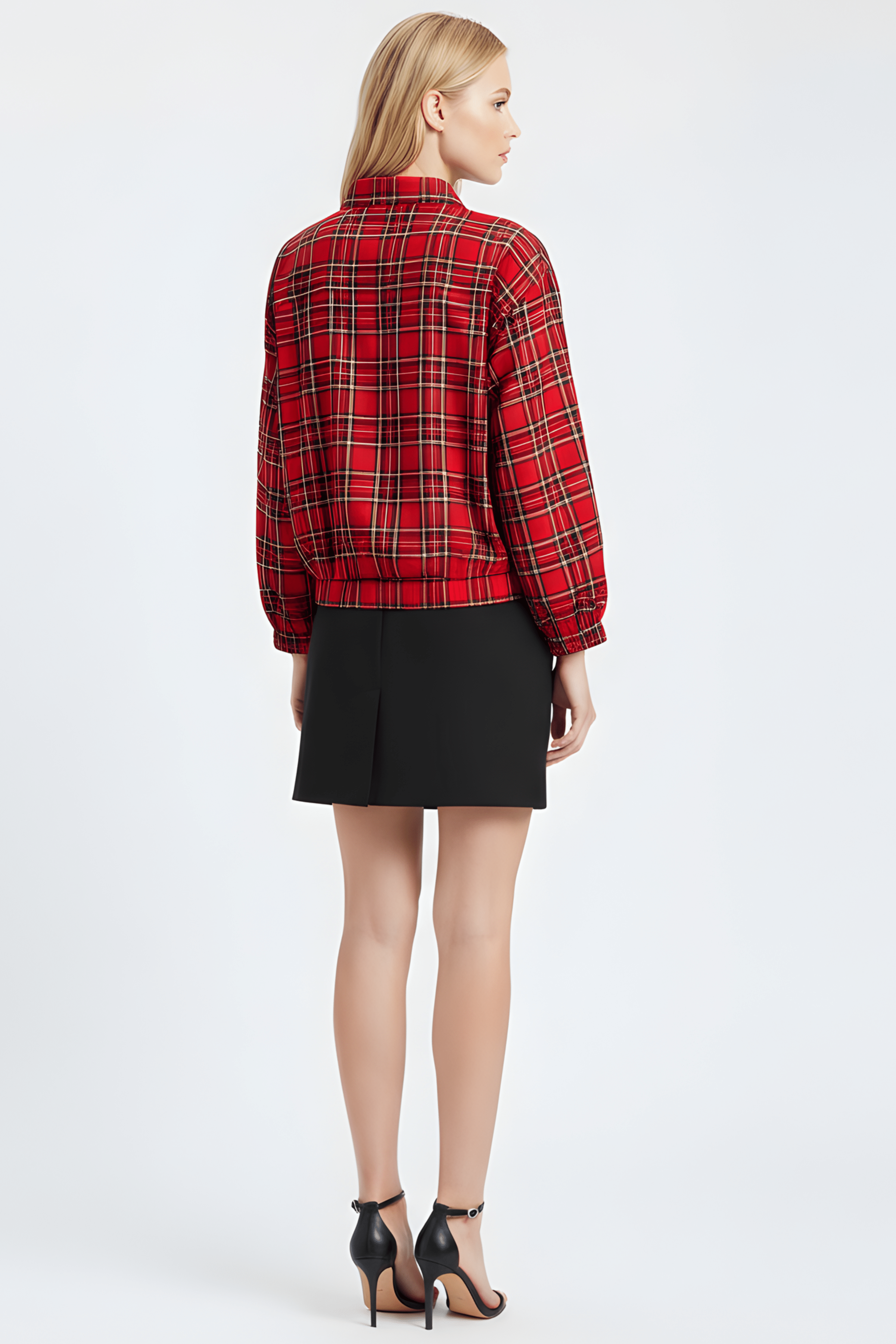 Camisa tartan rojo con strass y cordon Lolitas&L - lolitasyl.com