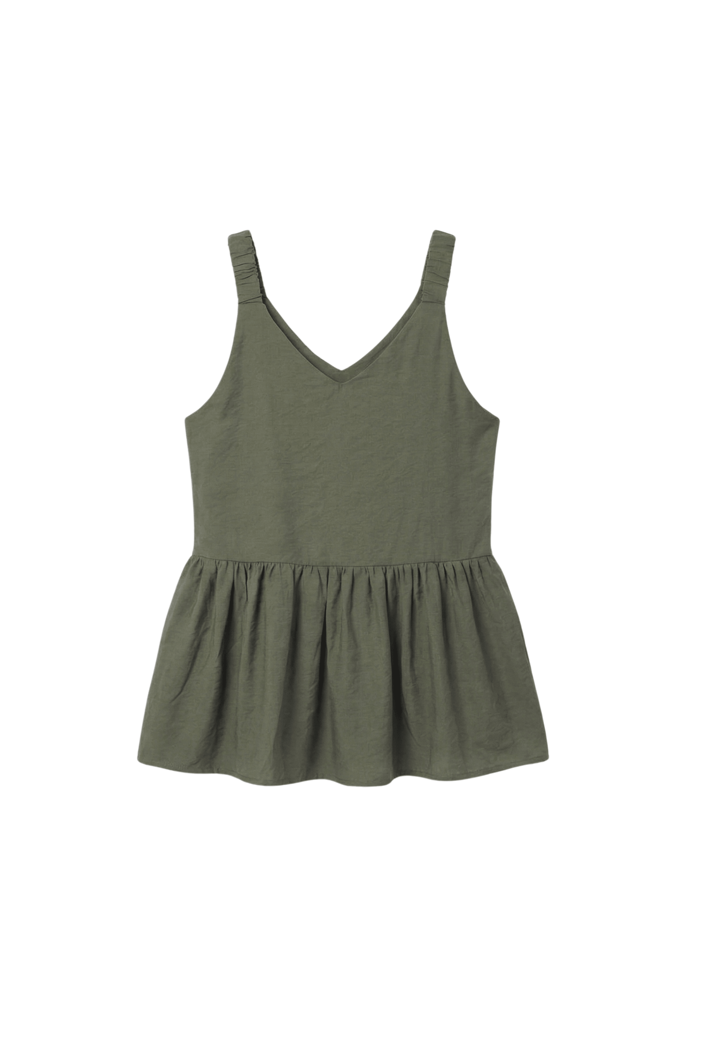 Camisa verde militar tirantes con faldon fruncido Lolitas&L - lolitasyl.com