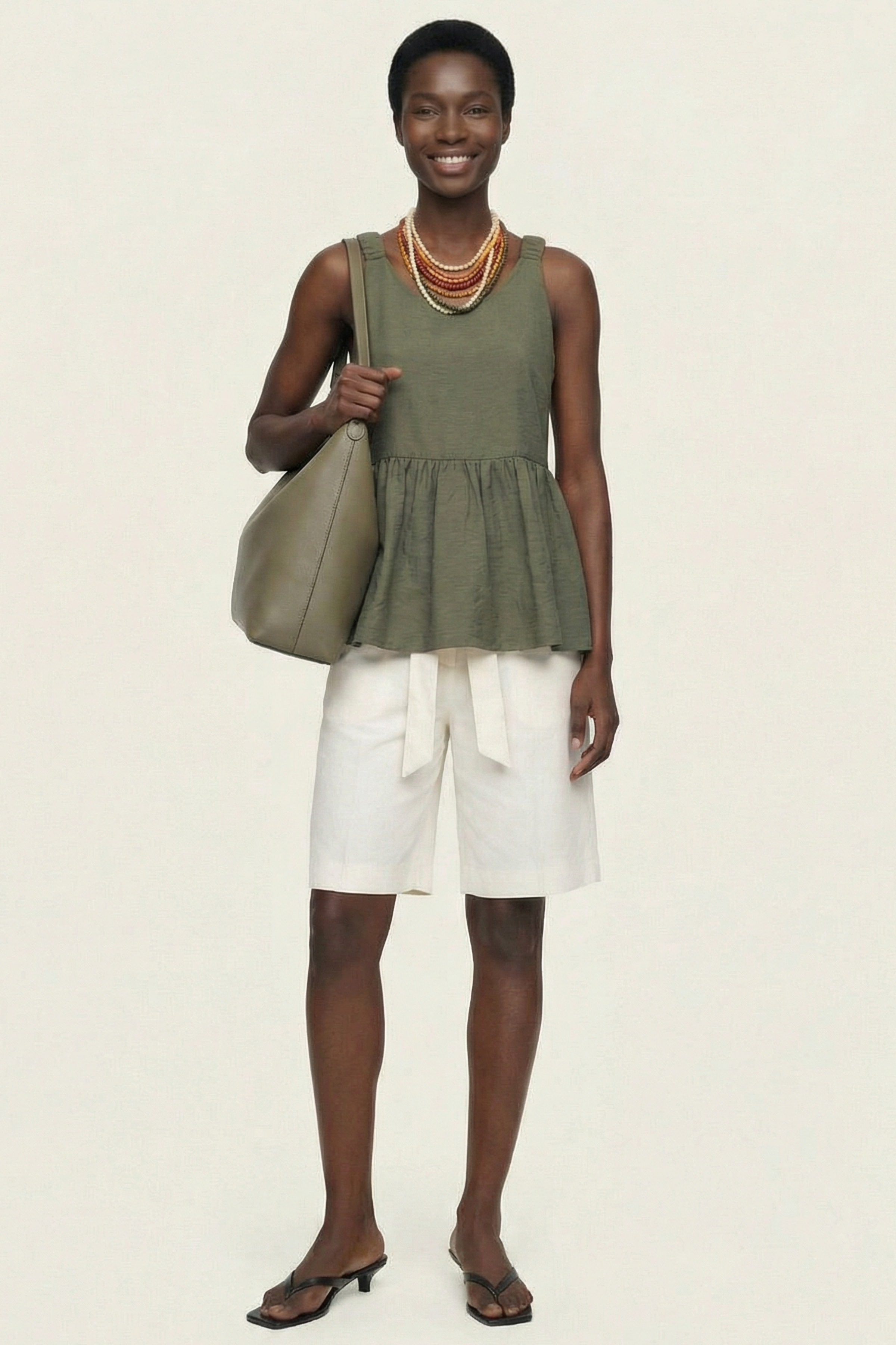 Camisa verde militar tirantes con faldon fruncido Lolitas&L