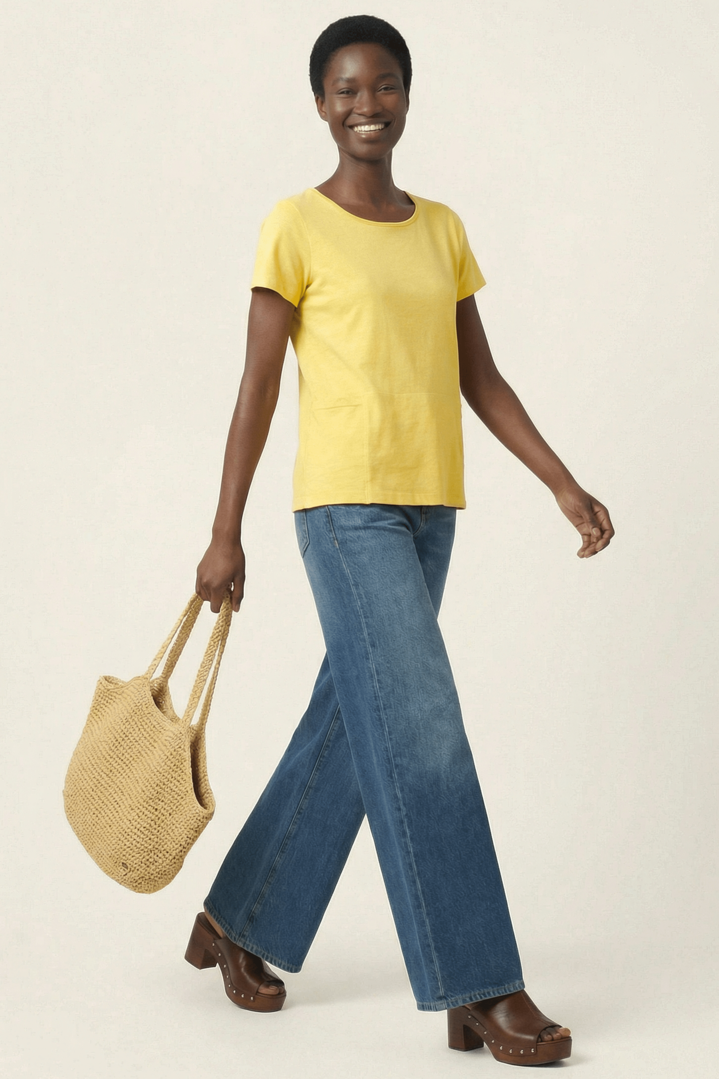 Camiseta amarilla algodon con bolsillos cuadrados Lolitas&L - lolitasyl.com